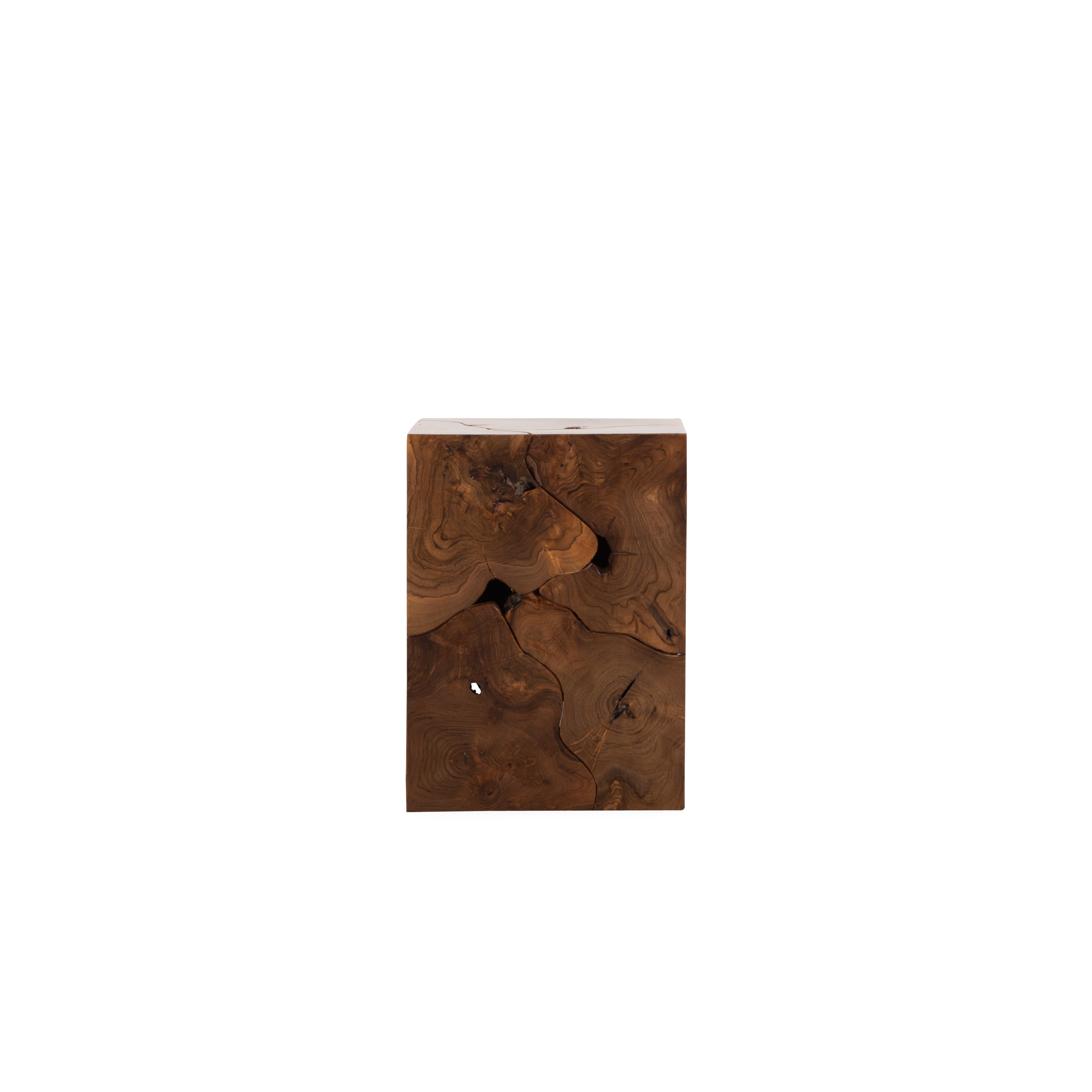 Crafted from reclaimed teak root, introduce a warm organic element to any space with the Teak Mosaic Side Table.