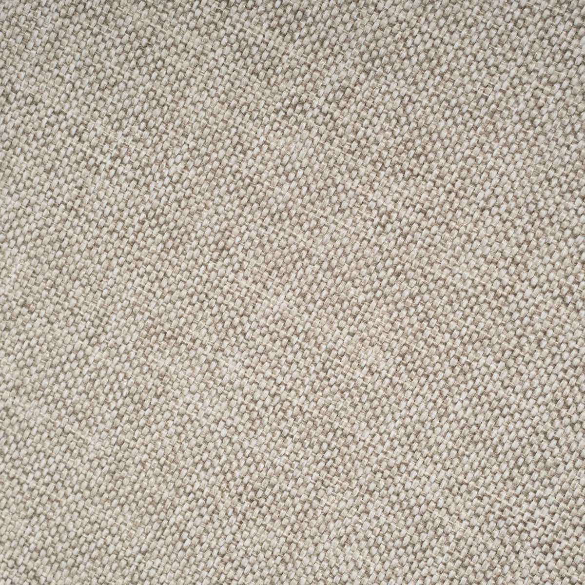 Close-up showing the Pumice woven fabric used on the Montara Sofa, with a tight basketweave and warm gray-beige flecks.