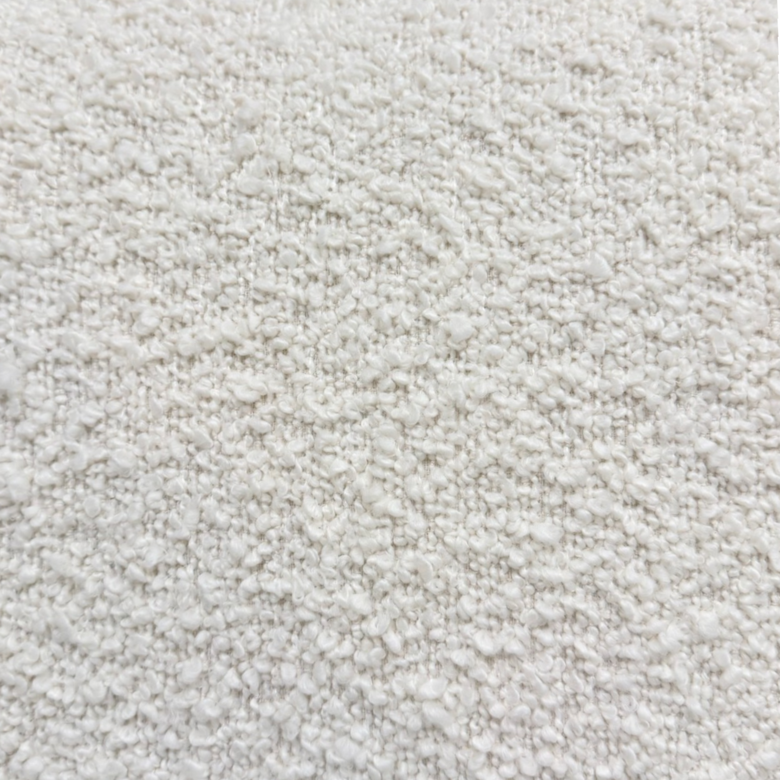 Close-up of Nat Oak ivory upholstery showing the soft boucle-like texture used on the Solenne Swivel Chair.