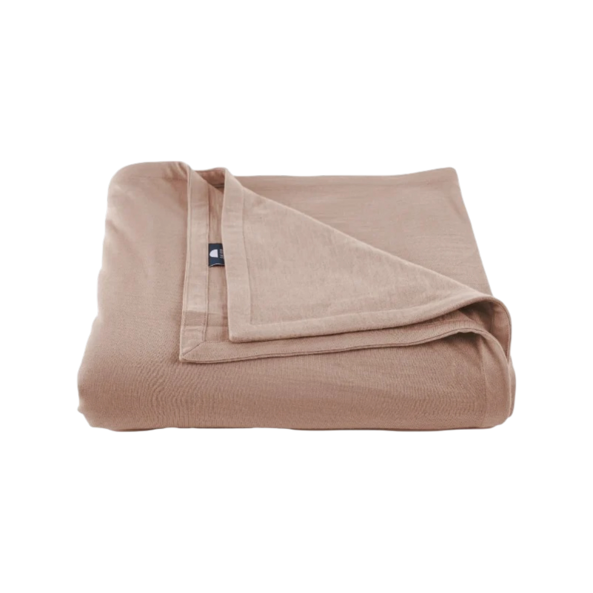 Merino Flat Sheet King in Rose Merino Jersey, folded to show the soft drape, double-layered top edge and stitched finish.