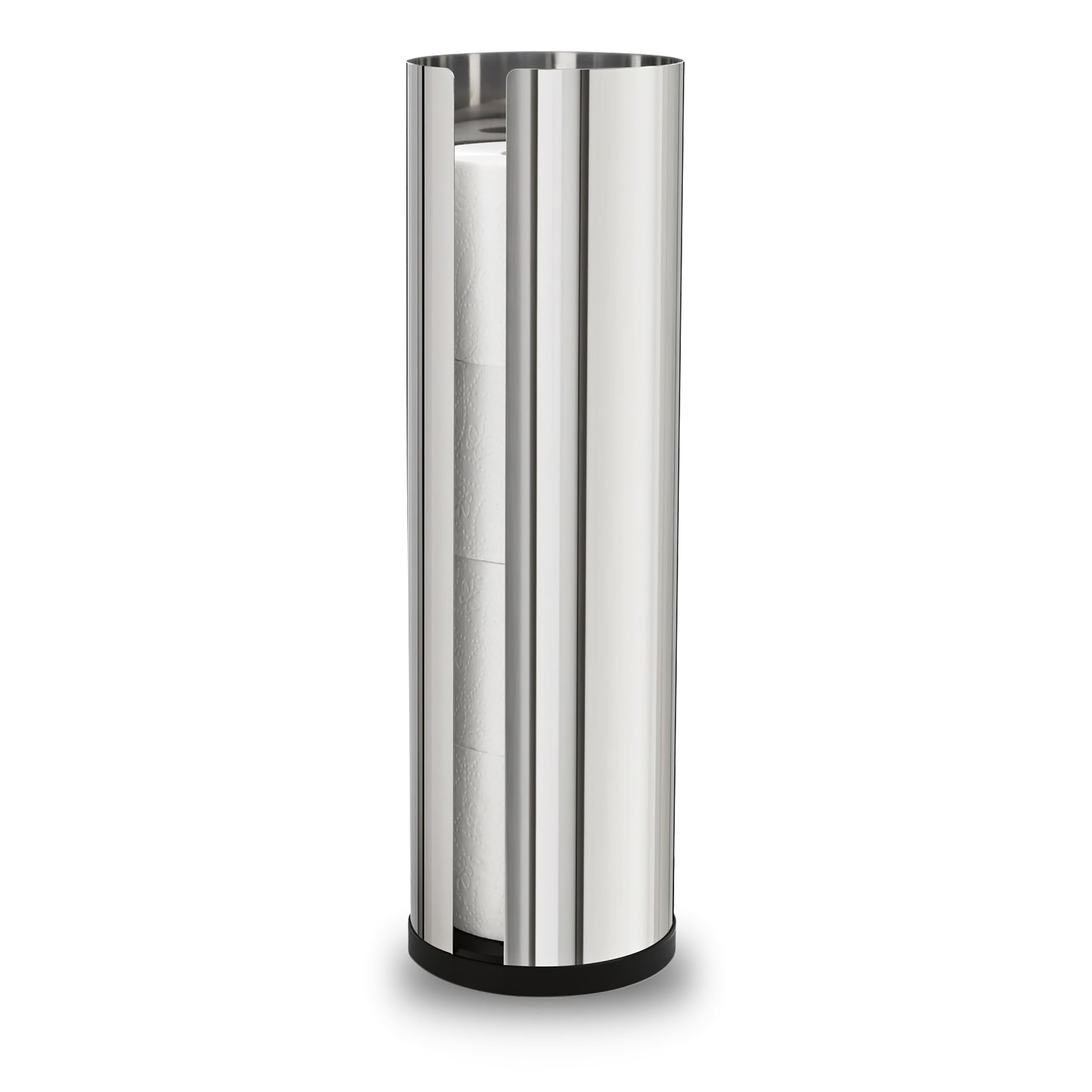 A modern toilet paper holder.