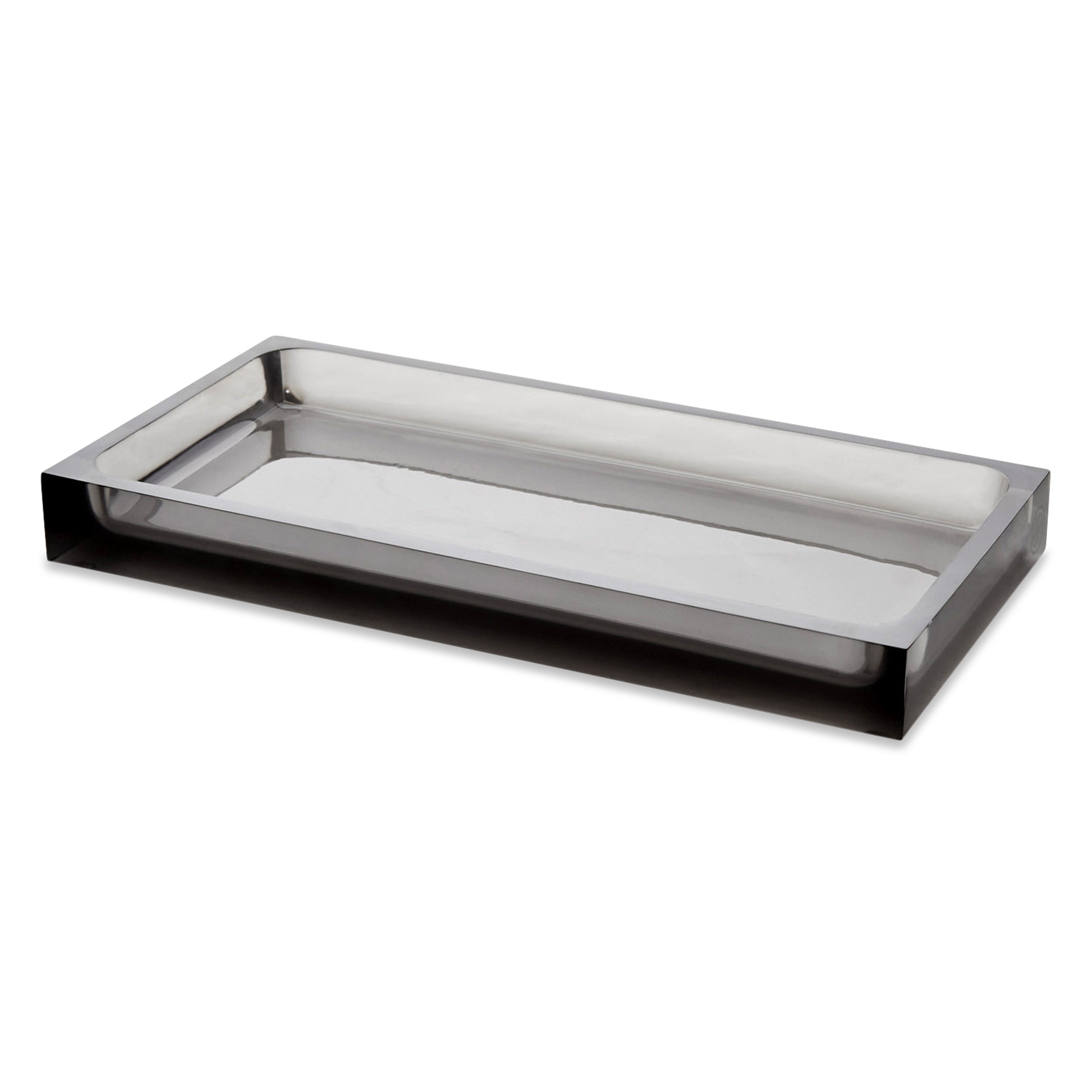 A thick, acrylic bathroom essential with a frosted lozenge interior.