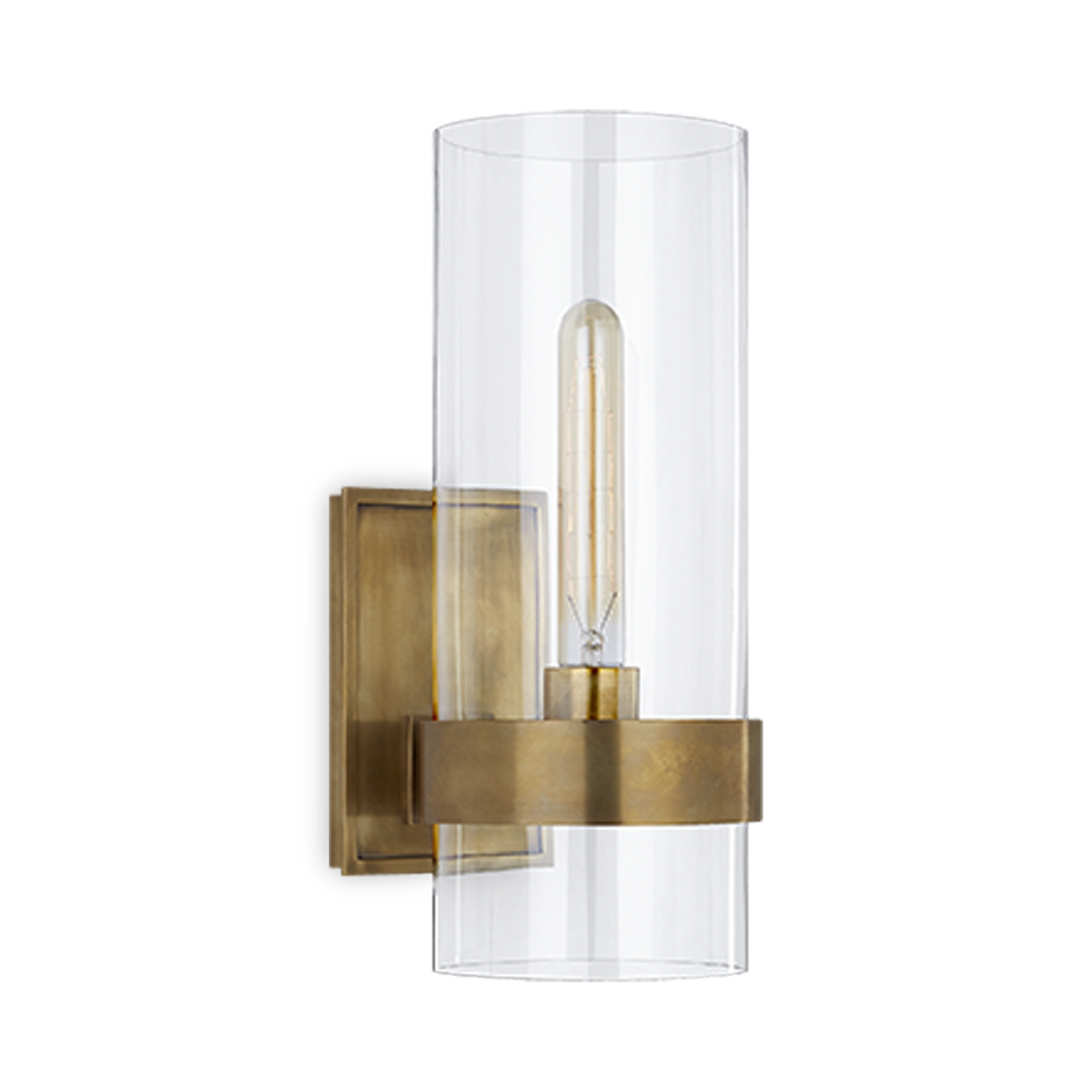 Presidio Small Wall Light - Hand Rubbed Antique Brass
