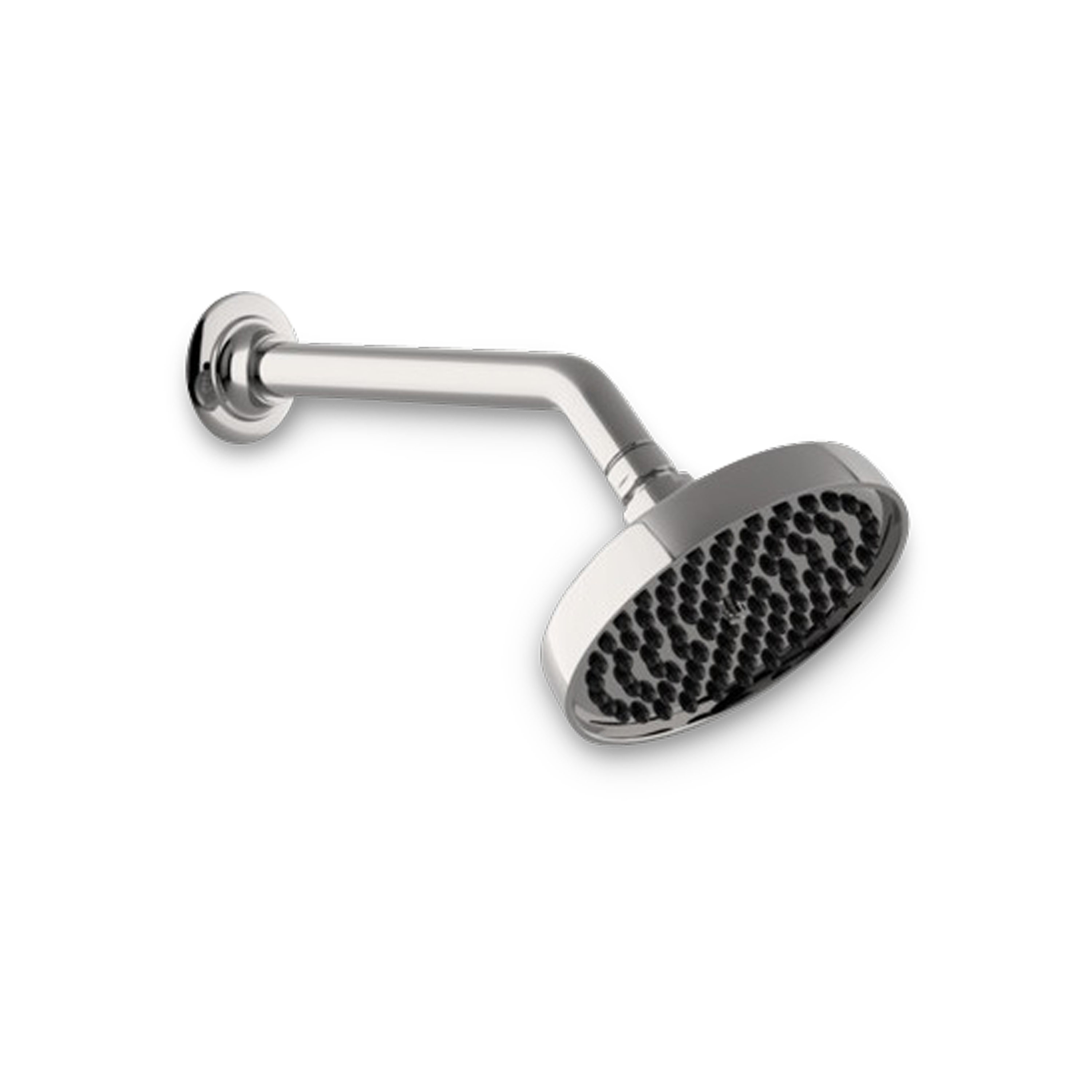 A classically inspired 5-1/2" shower head in polished nickel with a modern twist.