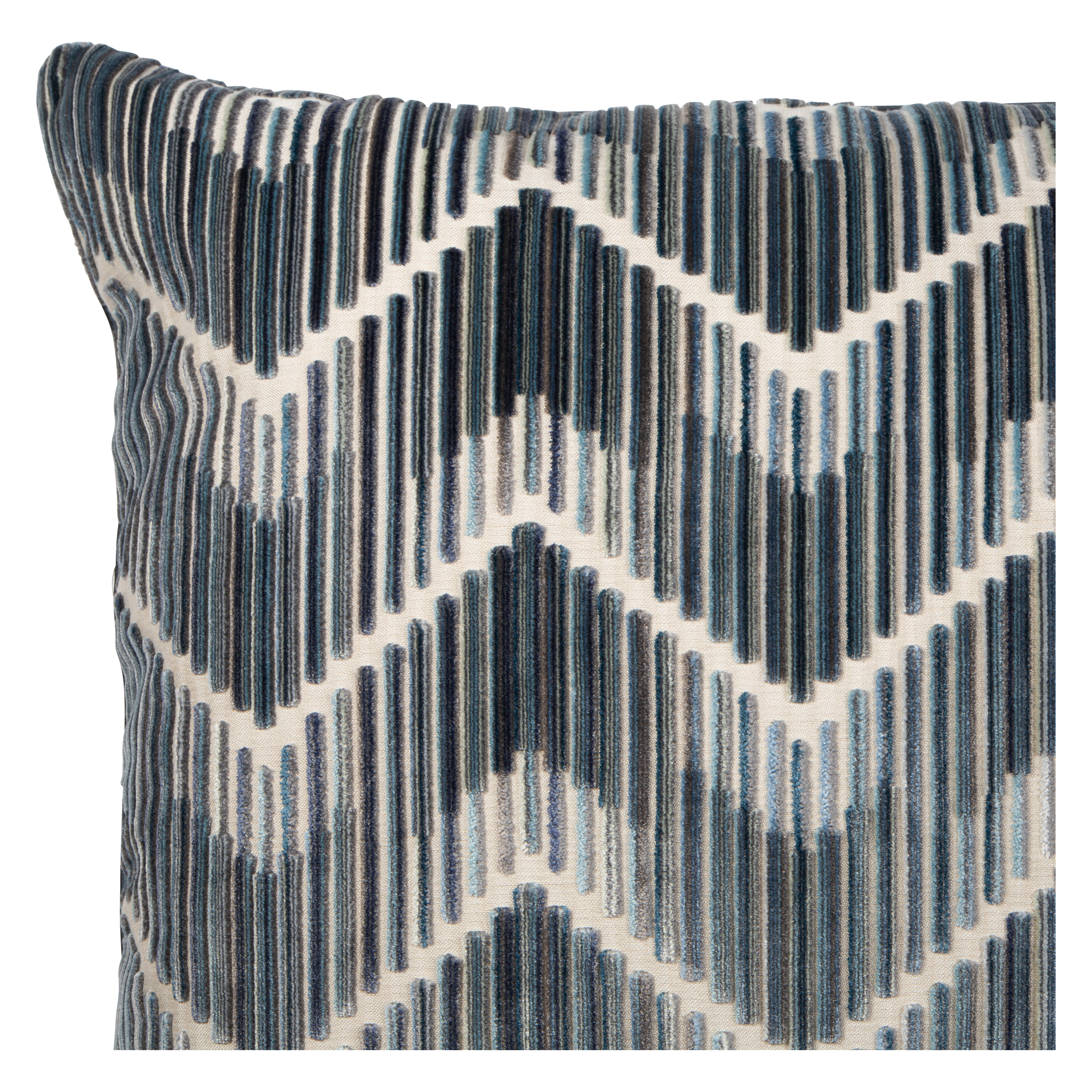 The Velvet Zigzag Pillow features a flame stitch pattern in luxury velvet.