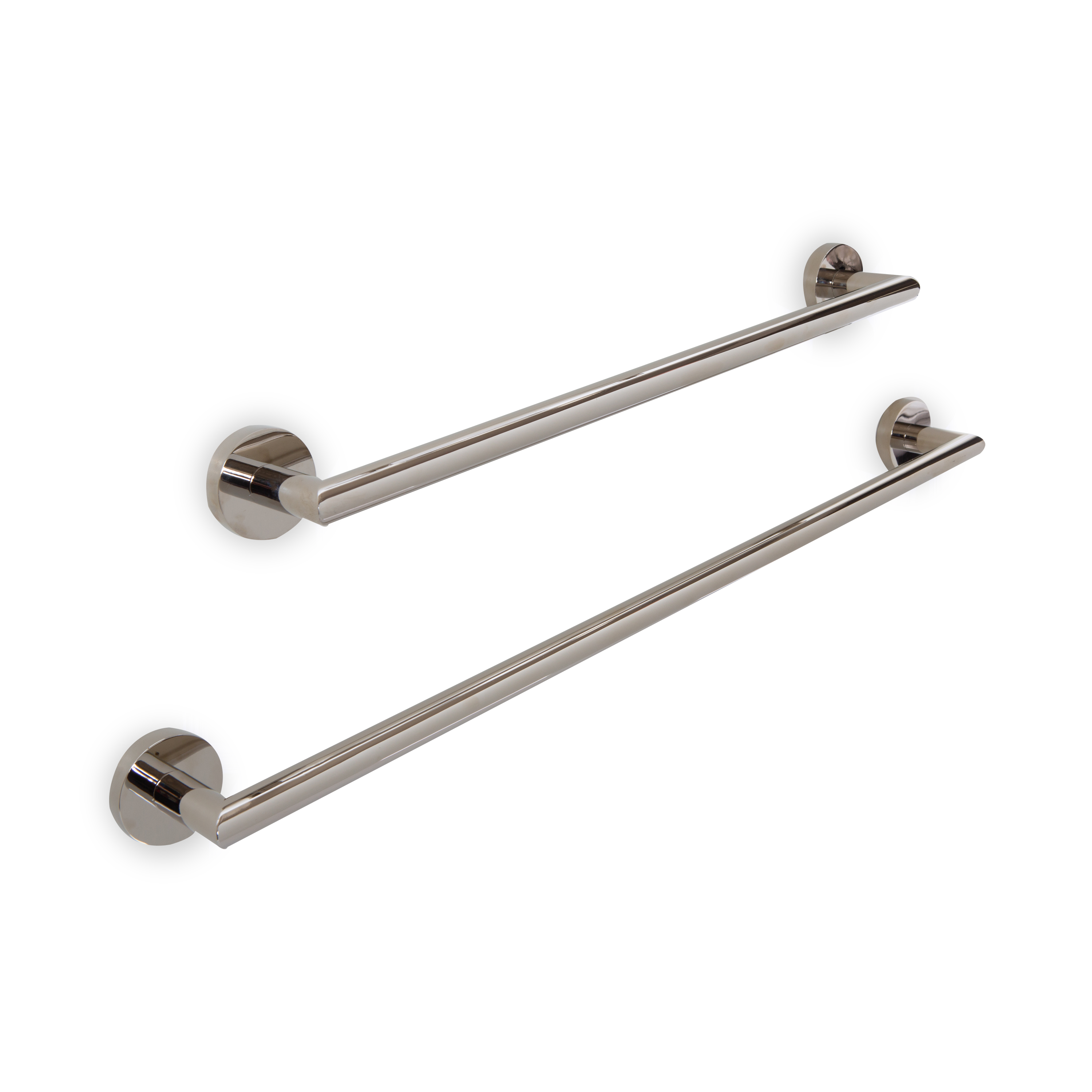 A cylindrical towel bar available in 18" or 24" lengths.