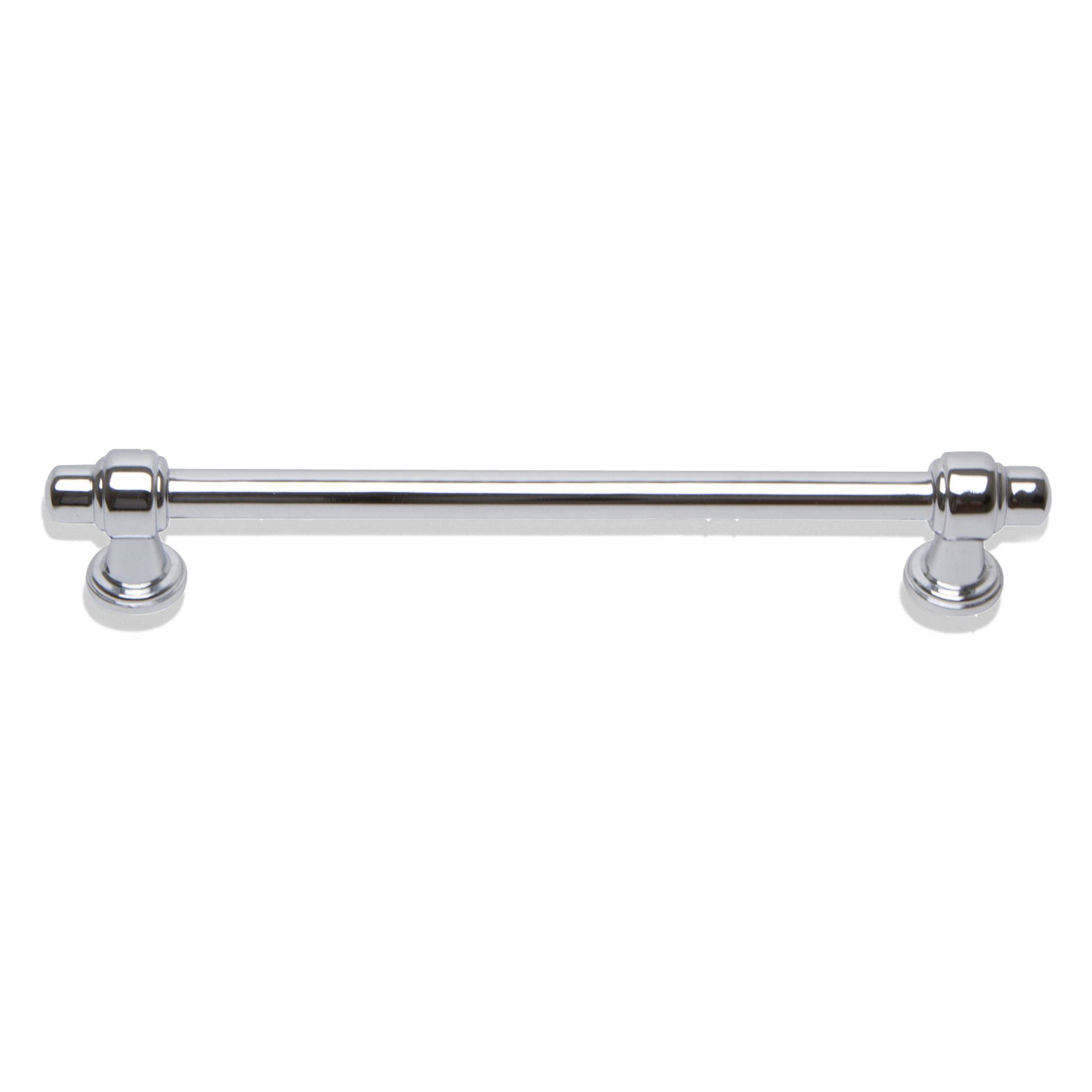 A contemporary pull with edged bar and handle details.