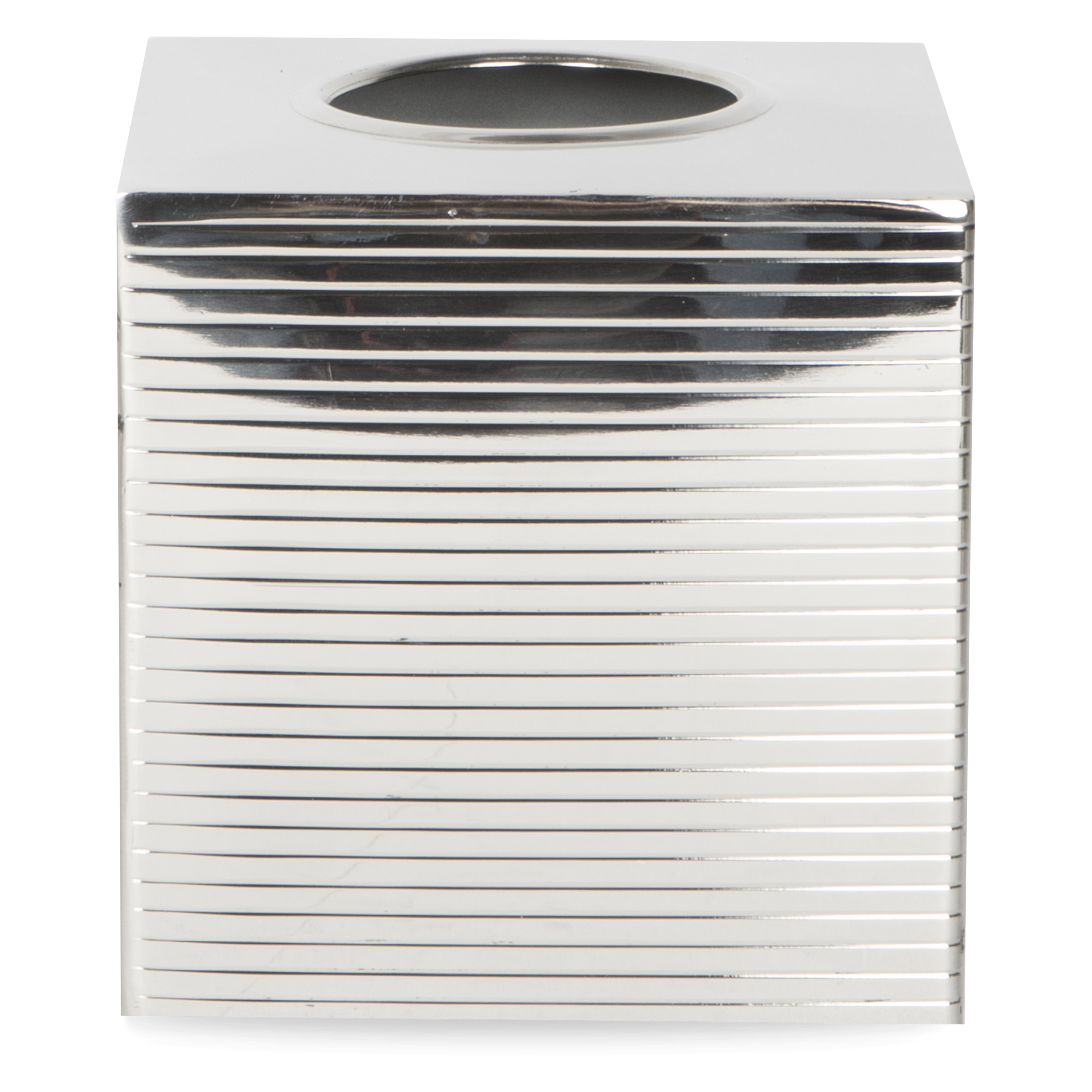 With a minimalist silhouette, the Axton Collection in stainless steel has a ribbed texture that makes in stand out in modern bathrooms.