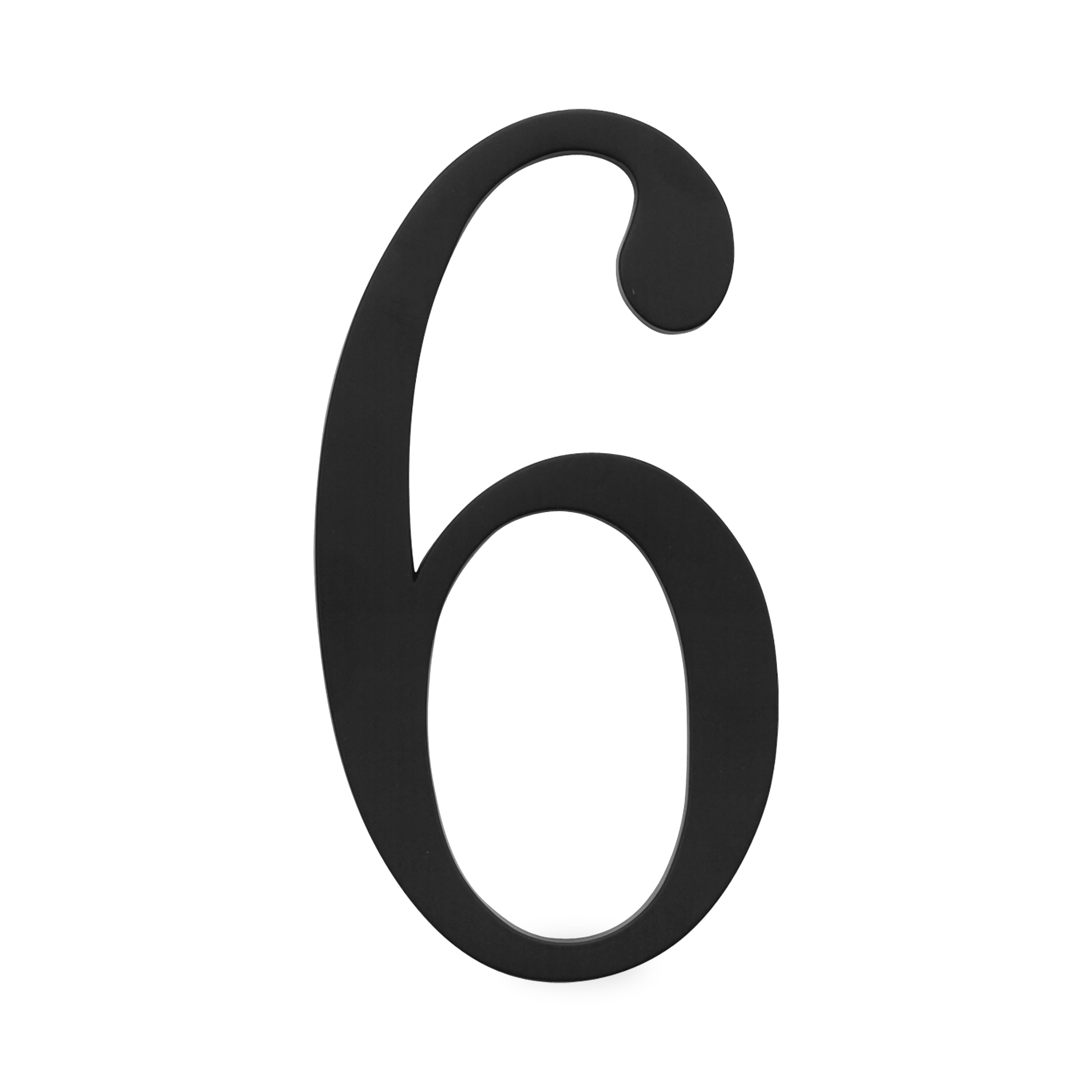 A seamless black house number written in a traditional font.