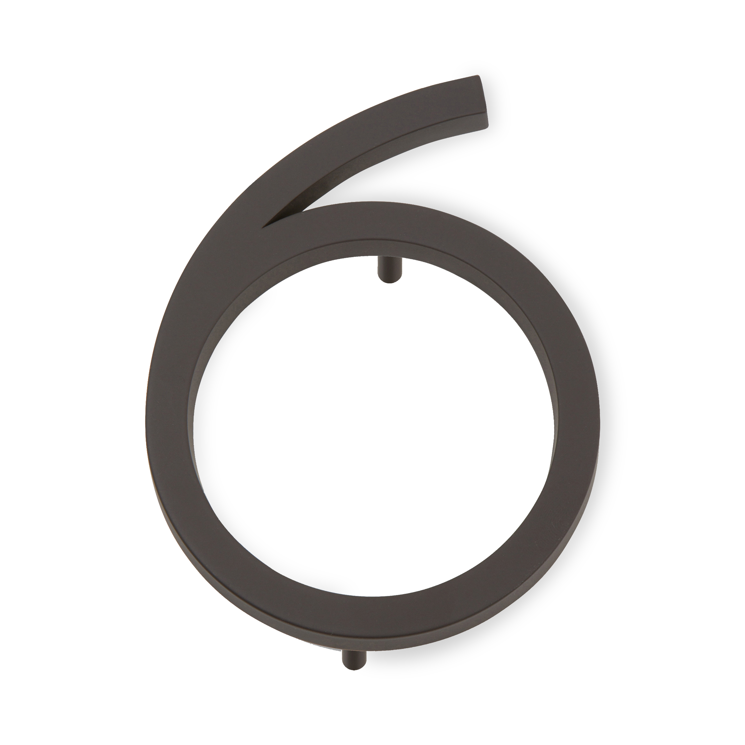 A seamless oil rubbed bronze house number written in a narrow and modern font.