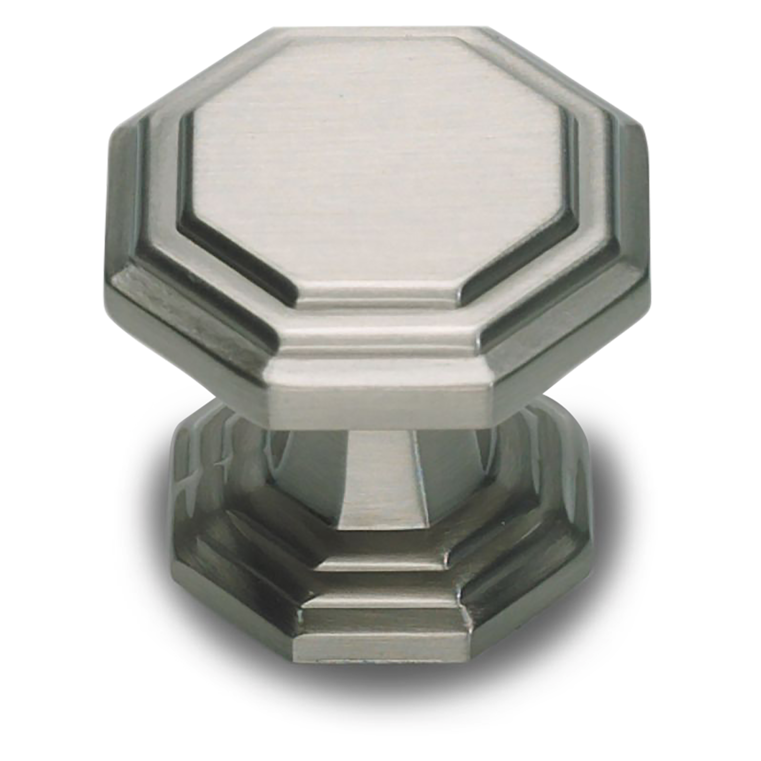 A sophisticated contemporary knob with ridged edges.