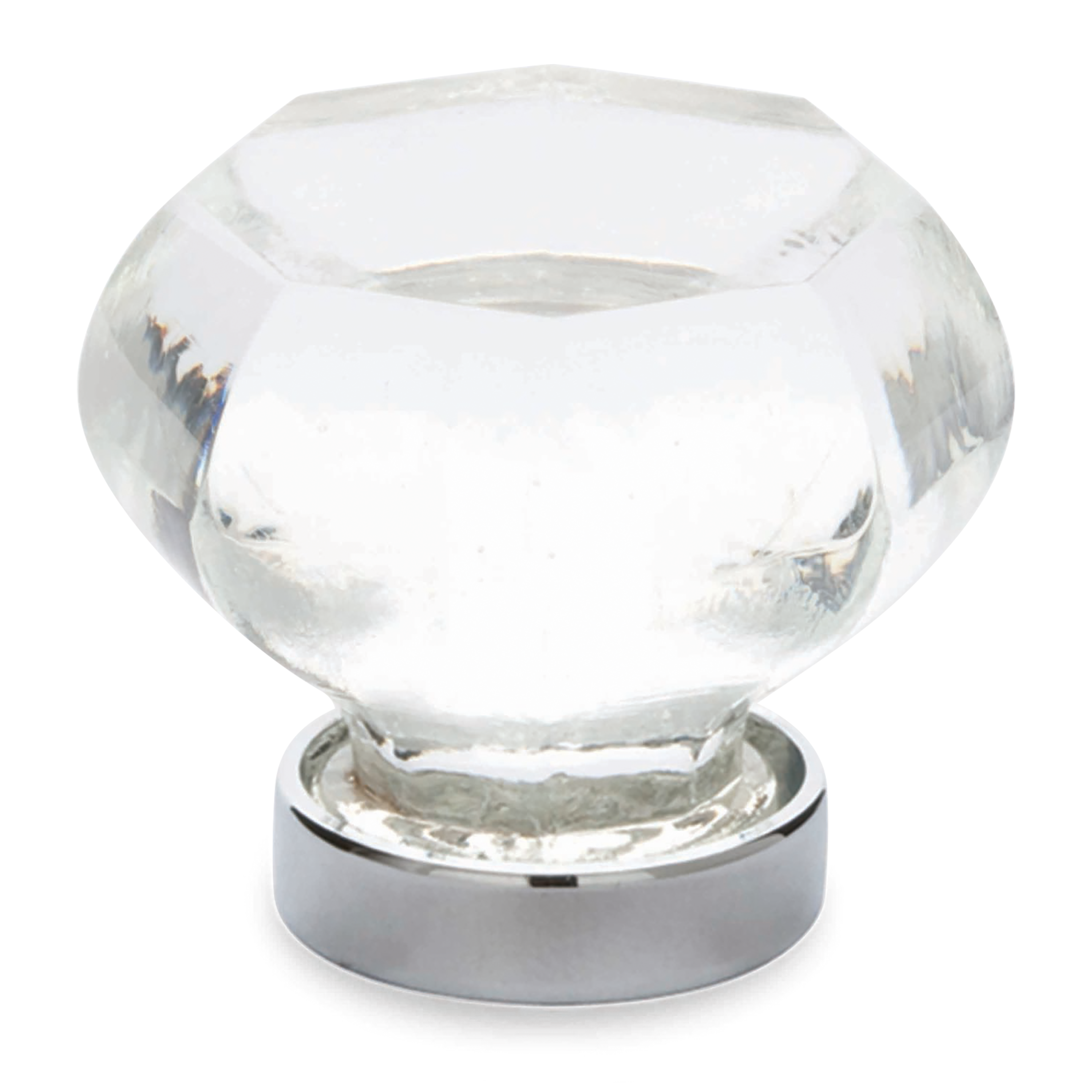 A feminine and traditional diamond shape glass knob.