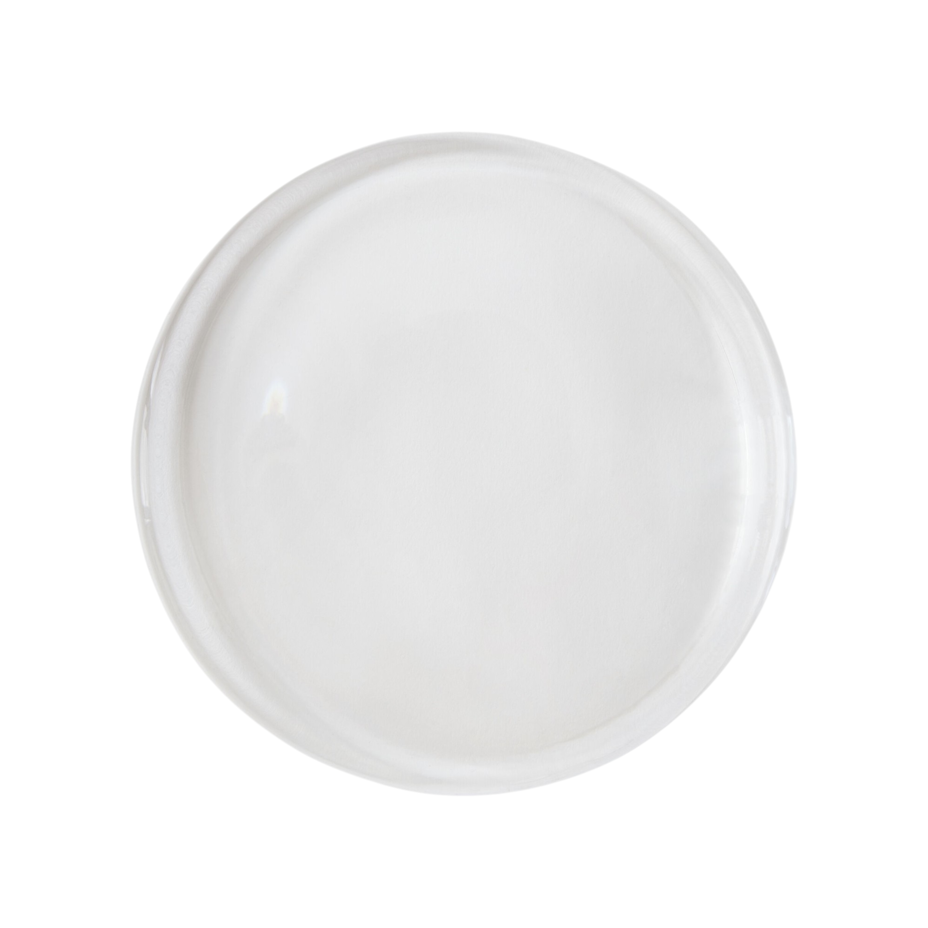 Dune Bowl Large Clear glass decorative bowl, top view highlighting its round form and softly raised sculptural rim.
