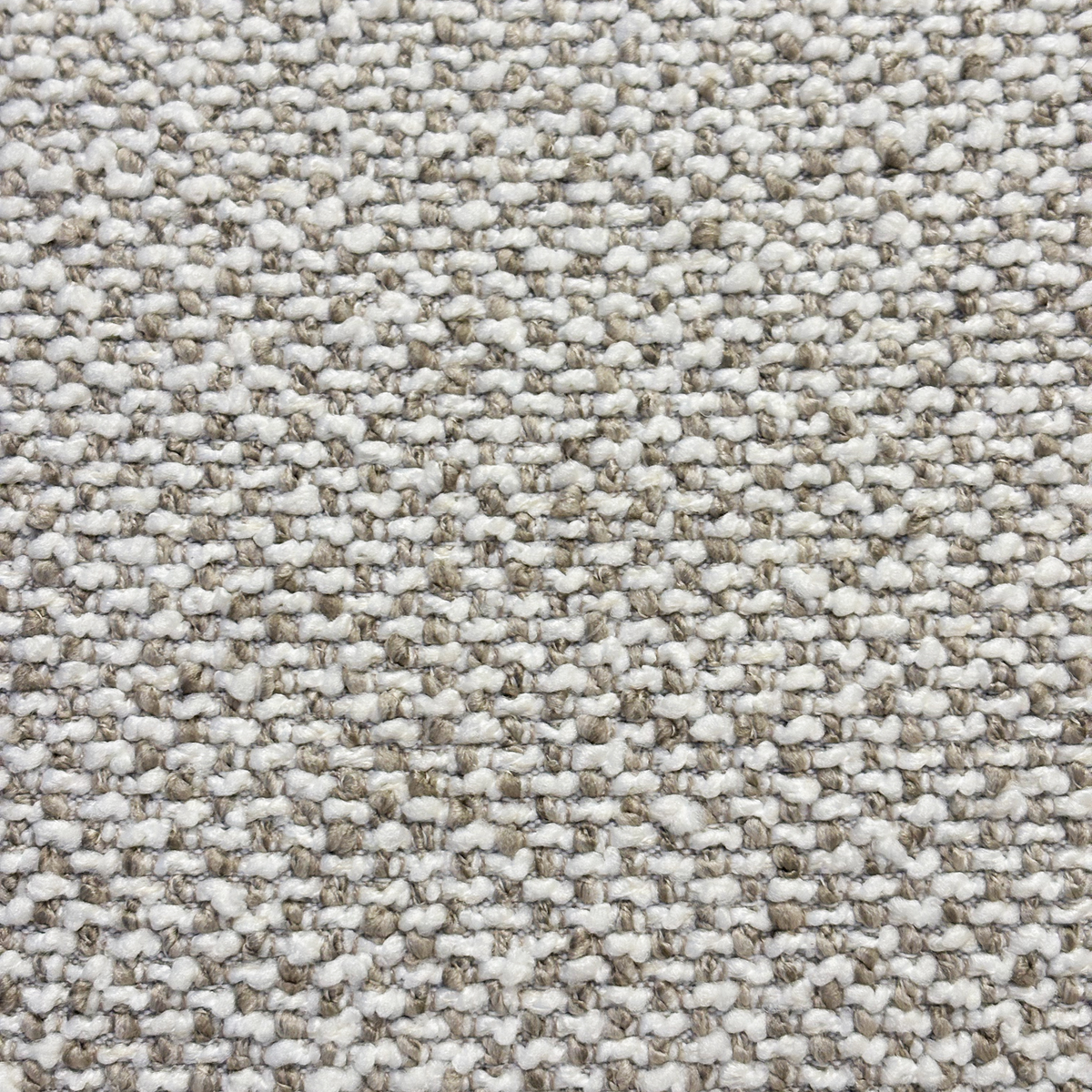 Parker Sofa fabric detail in oatmeal bouclé, highlighting the heathered mix of cream and warm beige looped yarns.