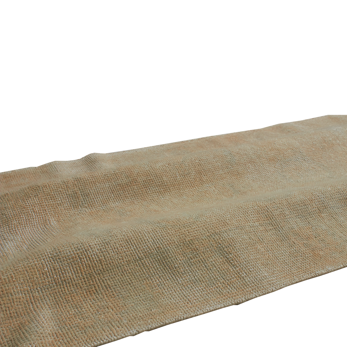 A close-up of a woven fabric or rug sample in a warm tan/beige color, showing the texture and weave pattern against a plain white background.