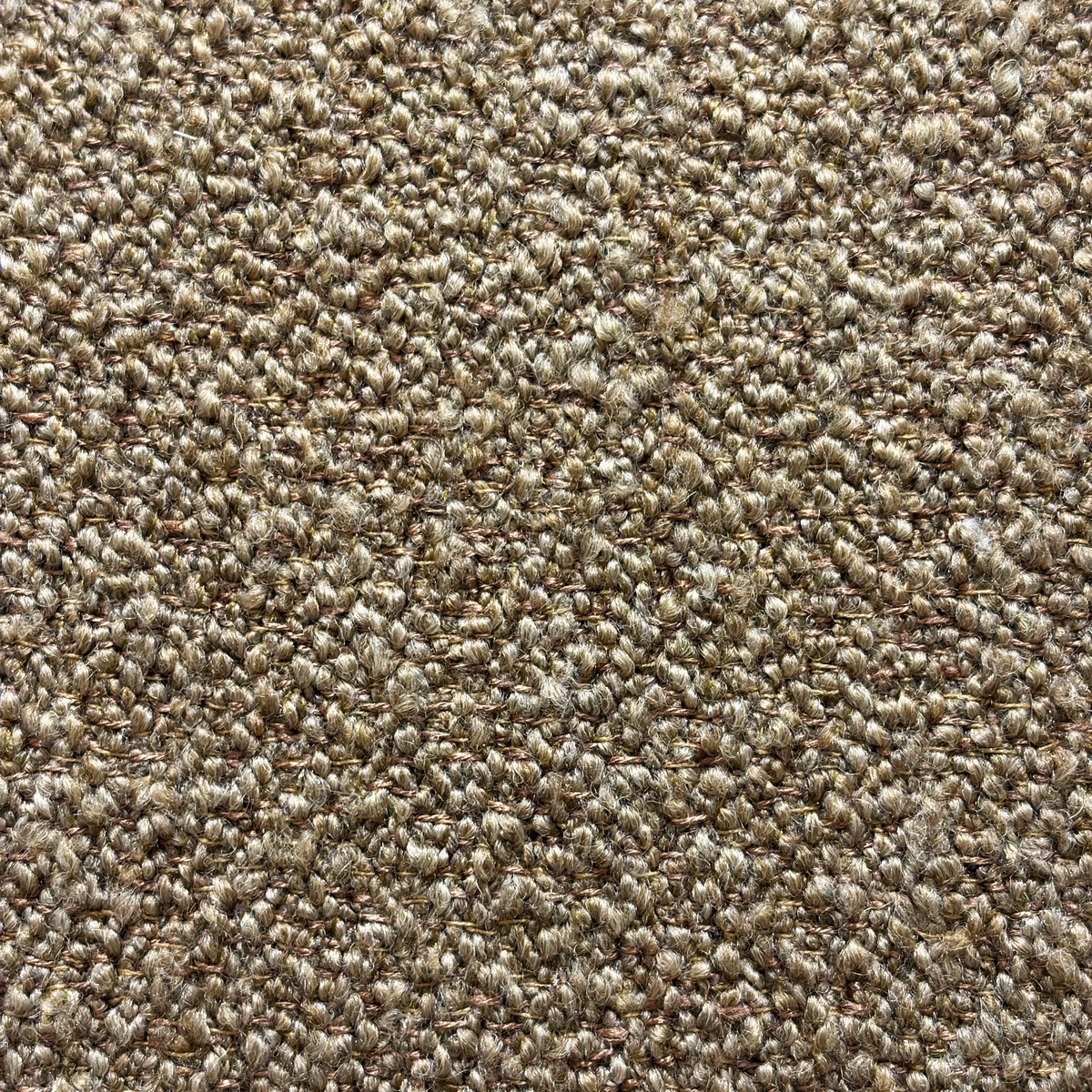 Rhine 120" Sofa fabric detail in truffle bouclé, highlighting the nubby, heathered texture with subtle light and dark tonal variation.