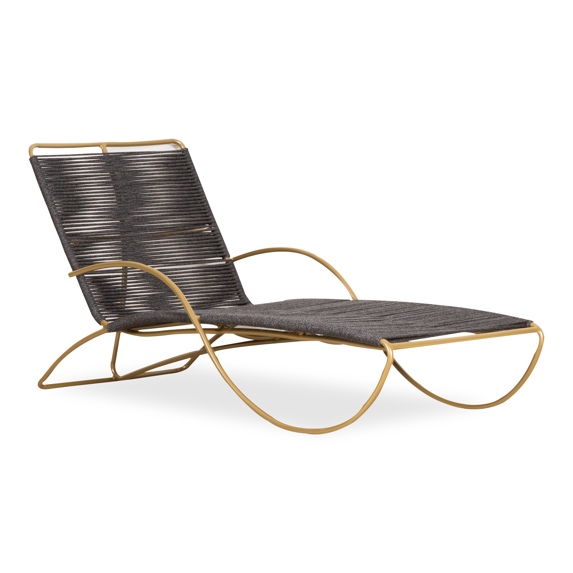 A free flowing frame design and statement rope details define the Walter Lamb Aluminum Contoured Chaise.