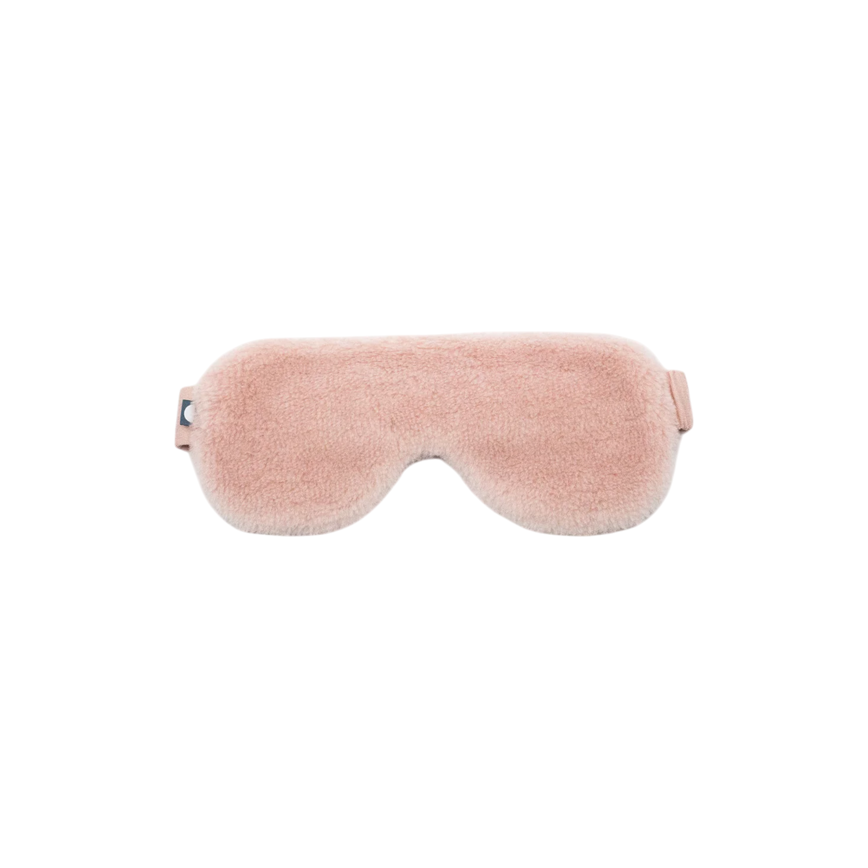 Merino Fleece Sleep Mask in dusty rose with soft merino-blend fleece, contoured eye coverage and an adjustable strap for a comfortable, secure fit.