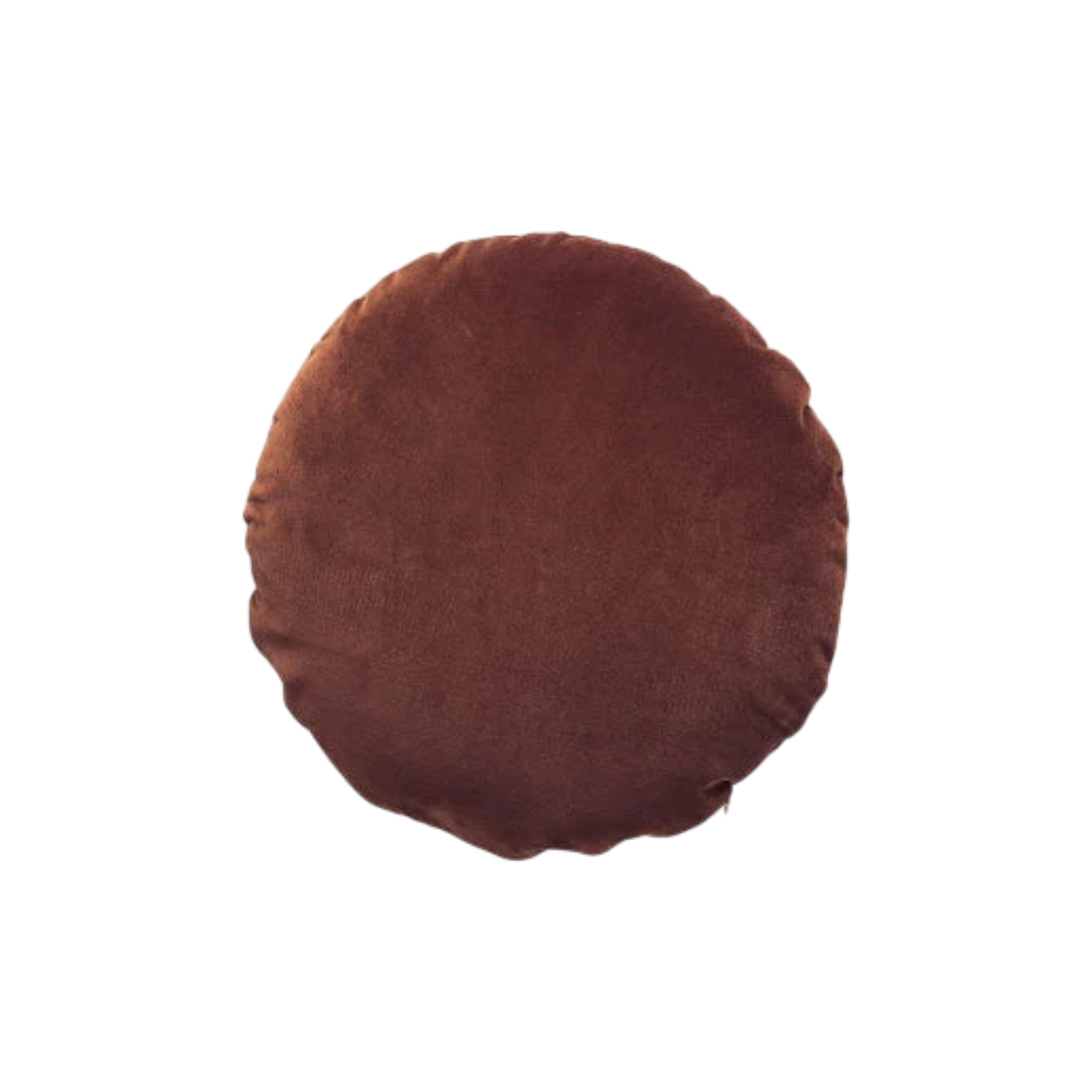 Round Velvet Pillow 16" in sierra brown, featuring a soft circular silhouette and a smooth velvet-like surface with a subtle sheen.