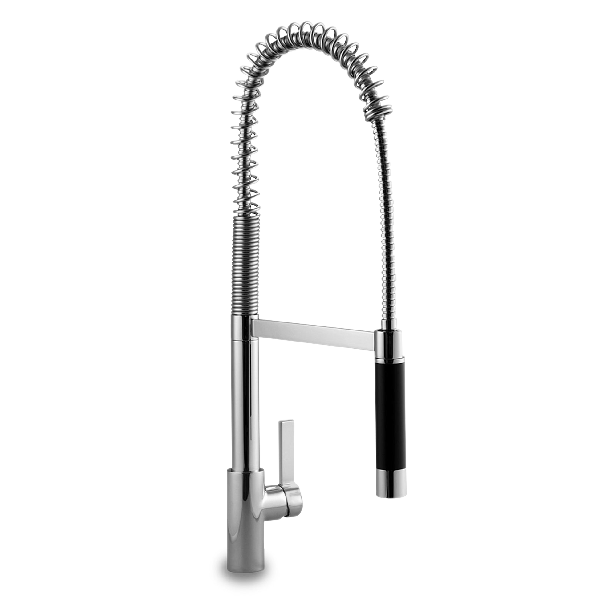 A sleek, modern faucet with single-lever operation and Pro handspray and 360 degree pivot ability.