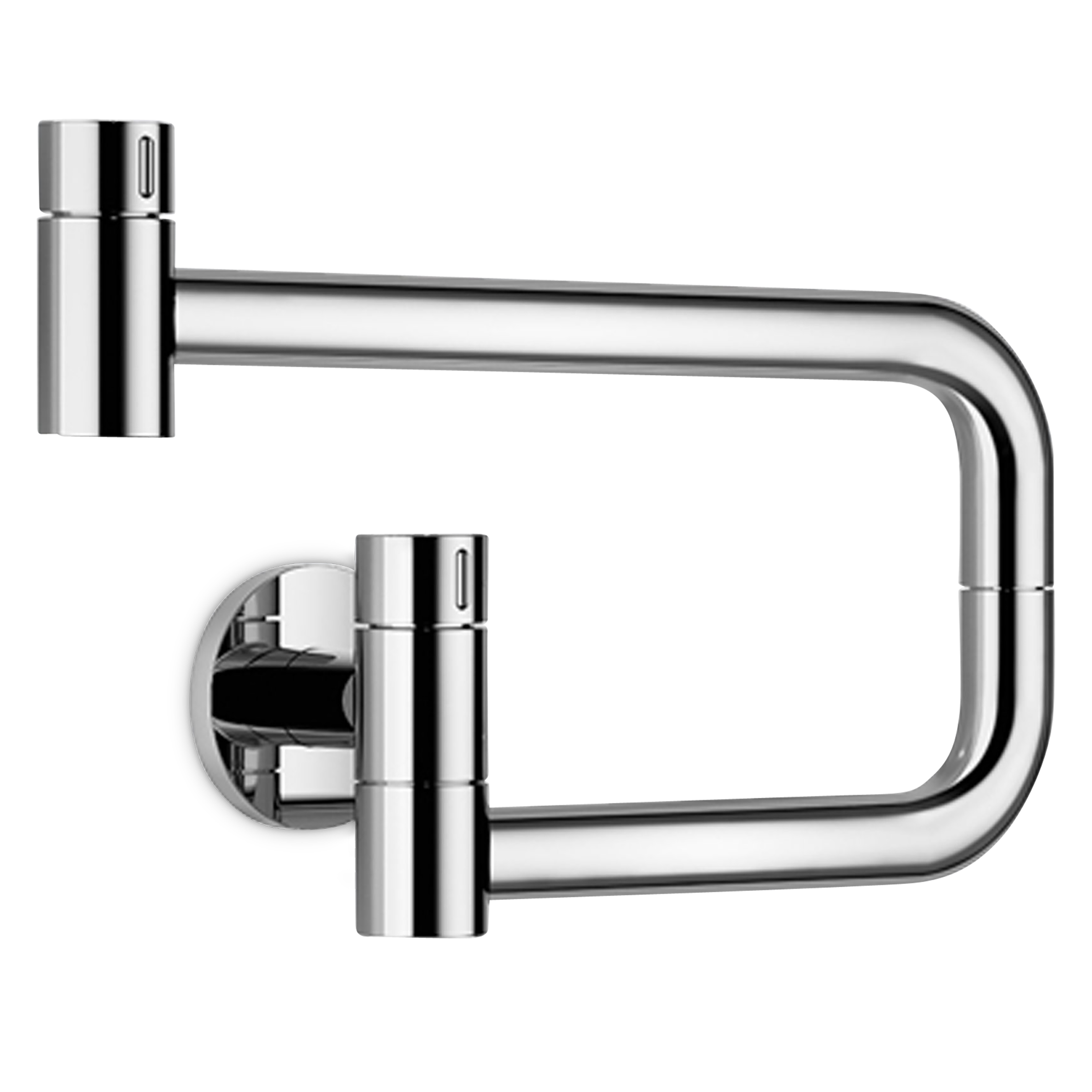 Bring some modern-industrial flare into your kitchen with this wall-mounted pot filler with 360-degree swivel spout.