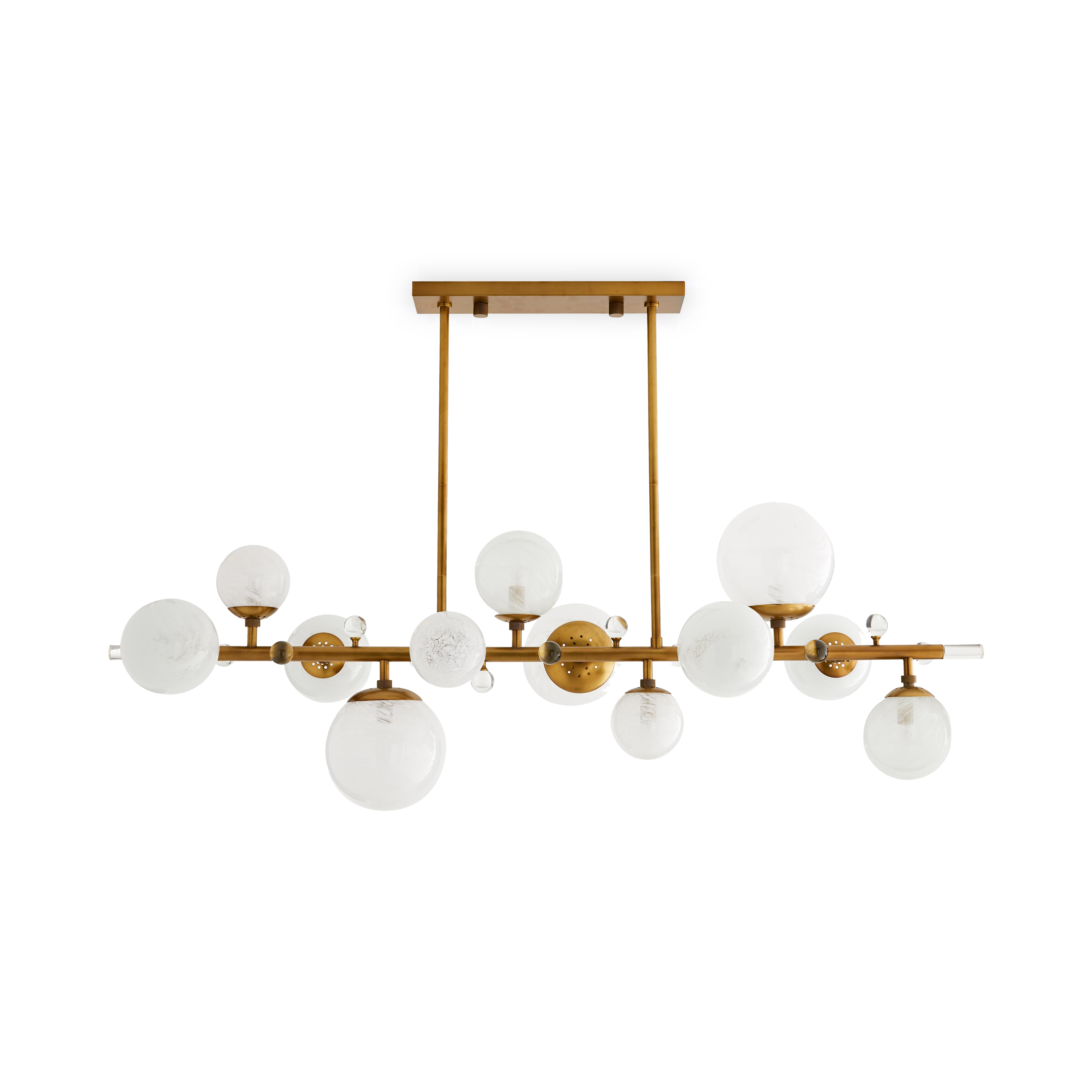 A representation of modern sophistication, this multi-light electrolier defines a space.
