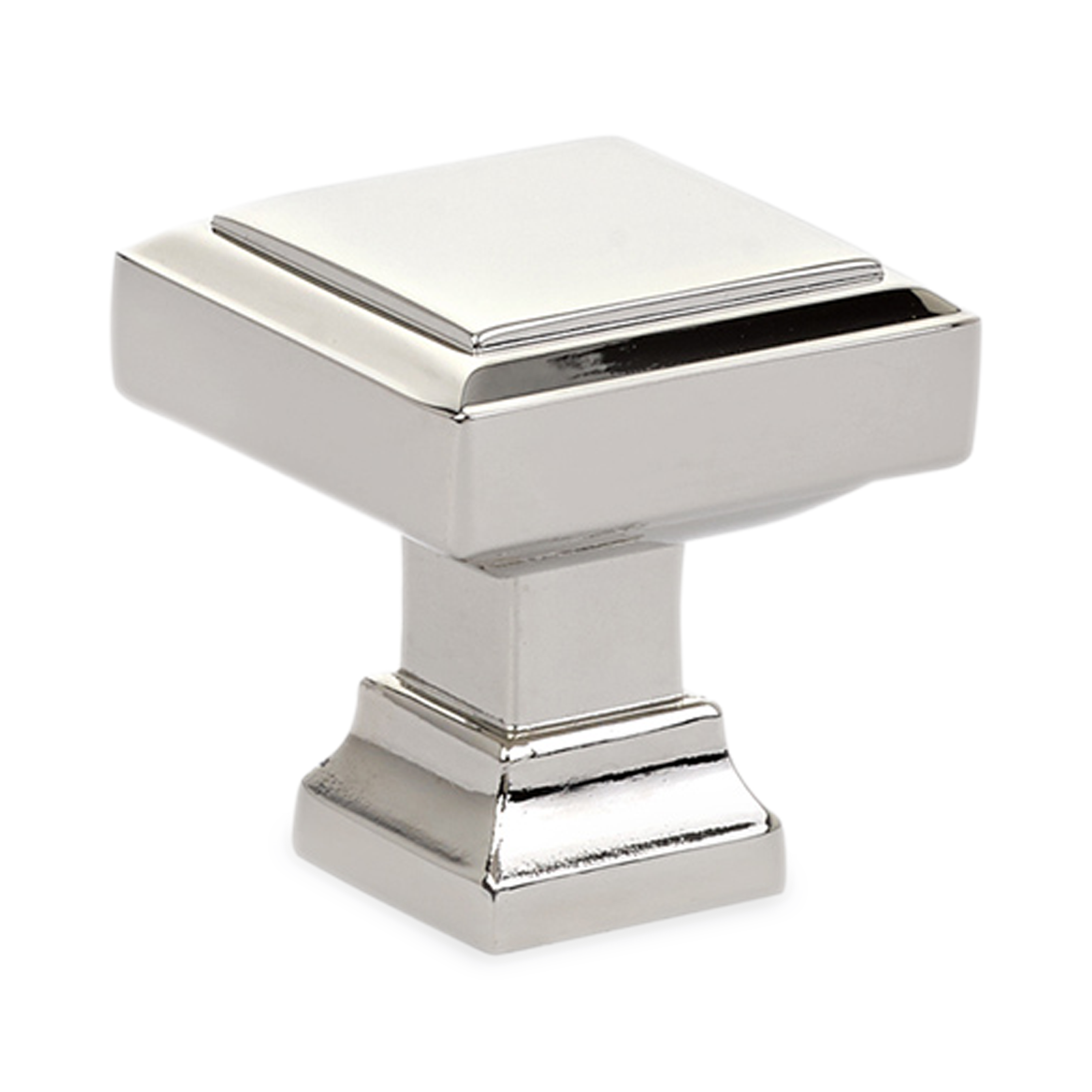 A sophisticated and traditional square knob with geometric details.
