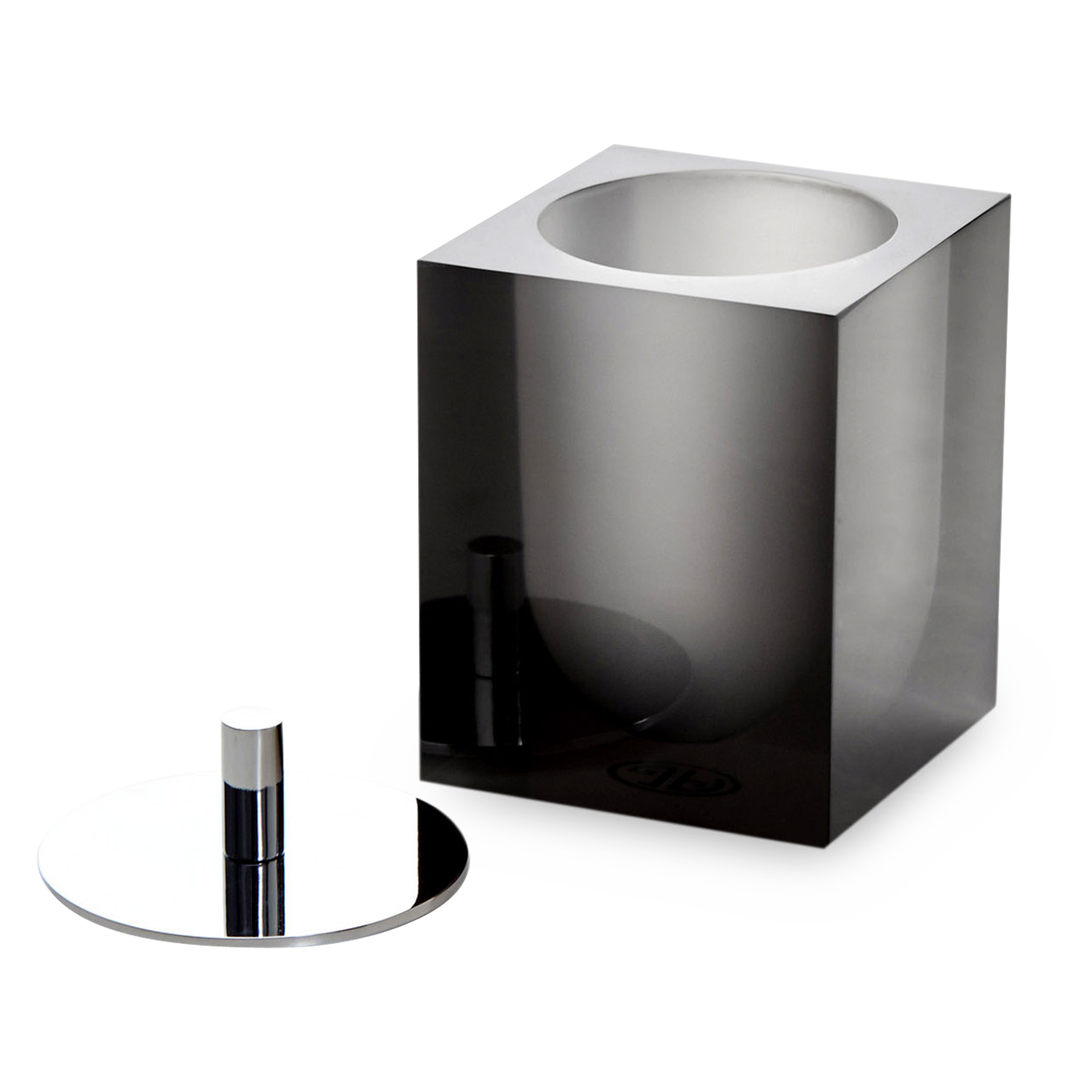 A thick, acrylic bathroom essential with a frosted lozenge interior.