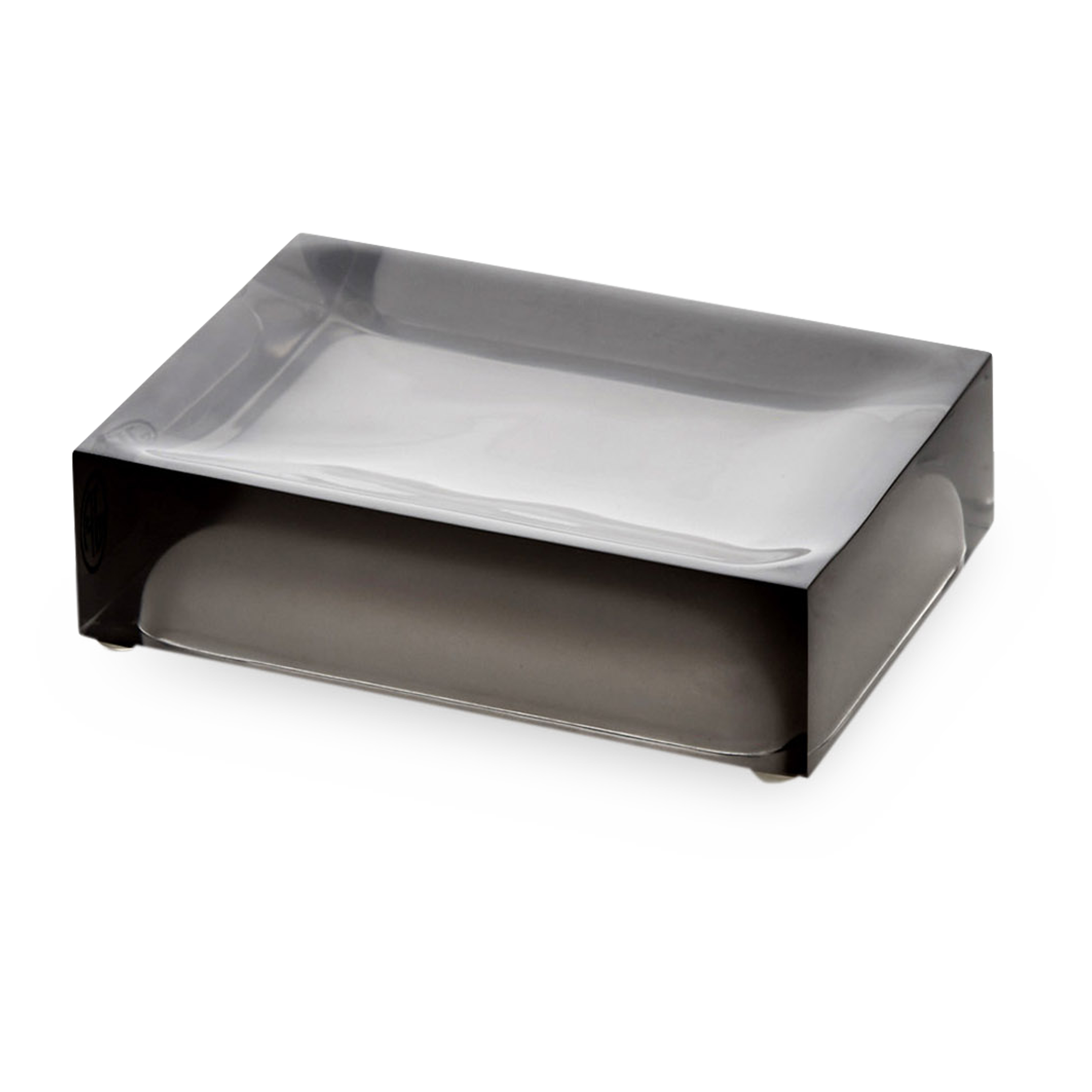 A thick, acrylic bathroom essential with a frosted lozenge interior.