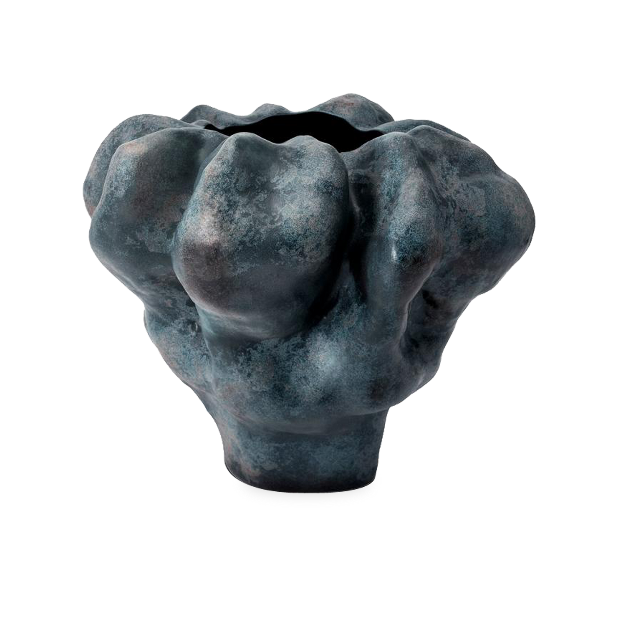 Avaricious in size and focusing on brilliantly unique forms, the Timna Vase features a midnight blue porcelain body with an ancient feel - inspired by the mineral tones of the eart