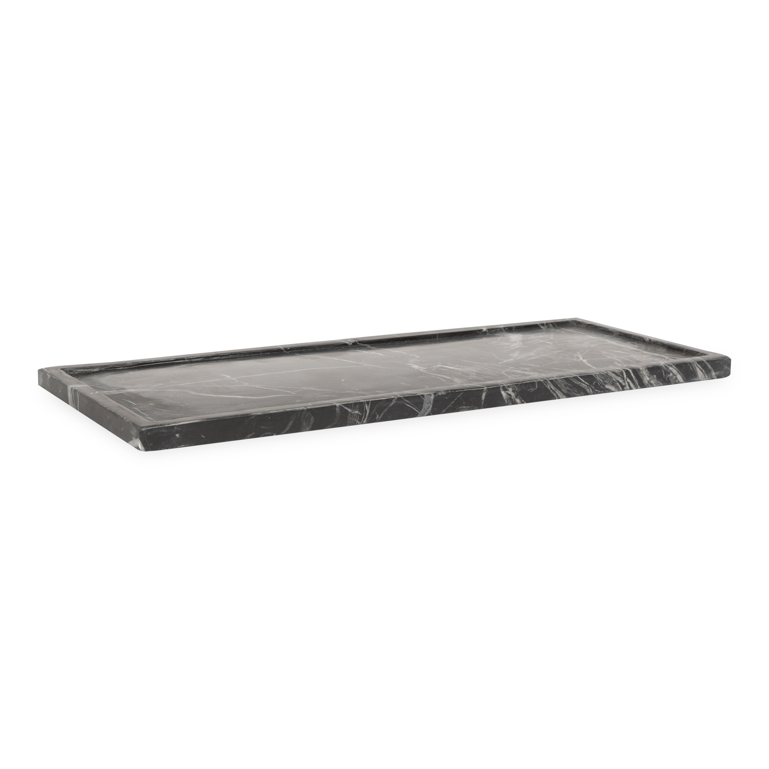Beautifully handcrafted by skilled artisans, the Marble Collection accessories are made from black marble with natural white veins.