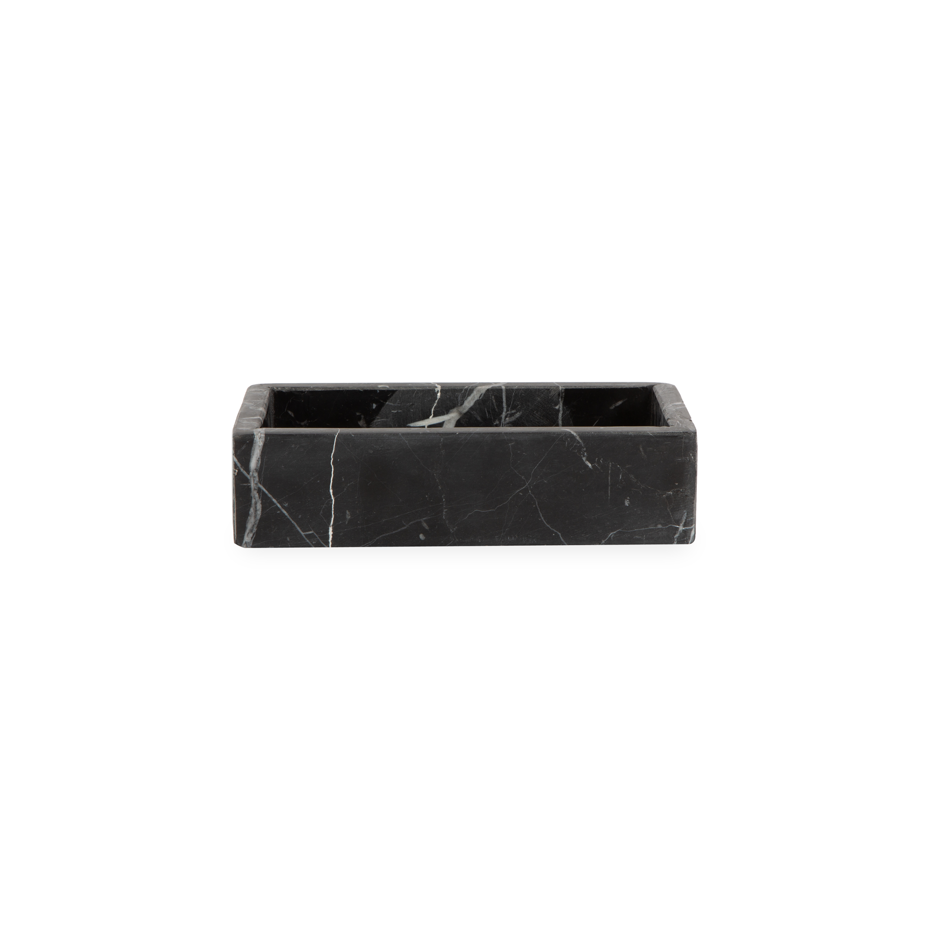 Beautifully handcrafted by skilled artisans, the Marble Collection accessories are made from black marble with natural white veins.