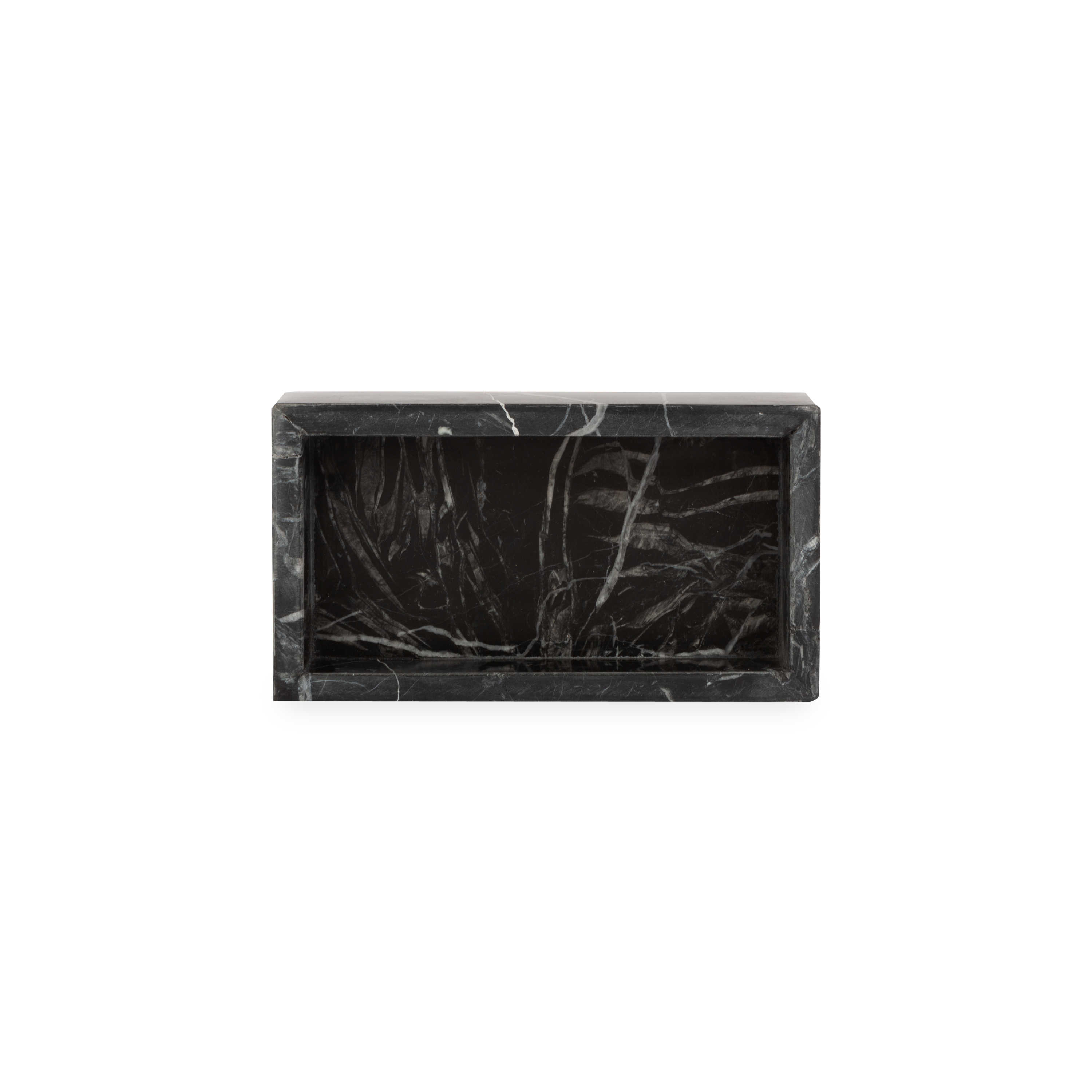 Beautifully handcrafted by skilled artisans, the Marble Collection accessories are made from black marble with natural white veins.