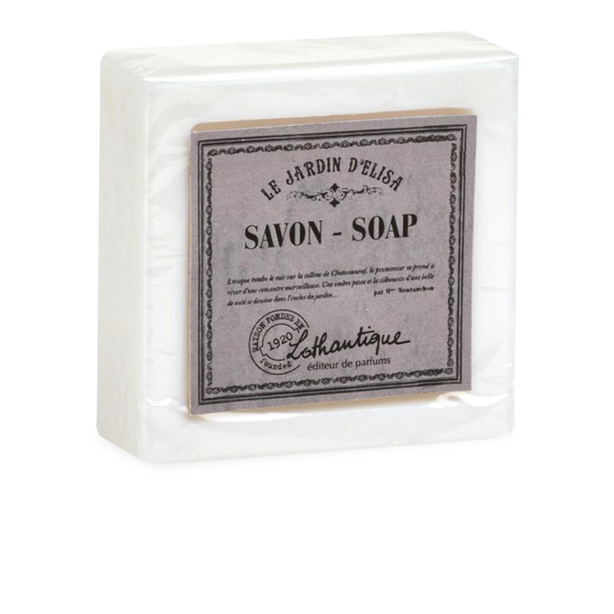 This triple-milled vegetable soap has a light, romantic scent, with notes of citron, jasmine and white musk.