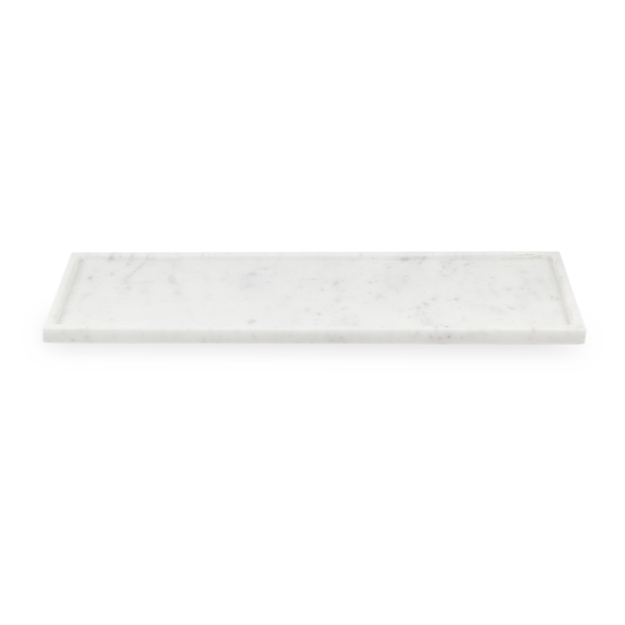 Beautifully handcrafted in India by skilled artisans, this marble tray is made from white marble with natural purple and grey veins.