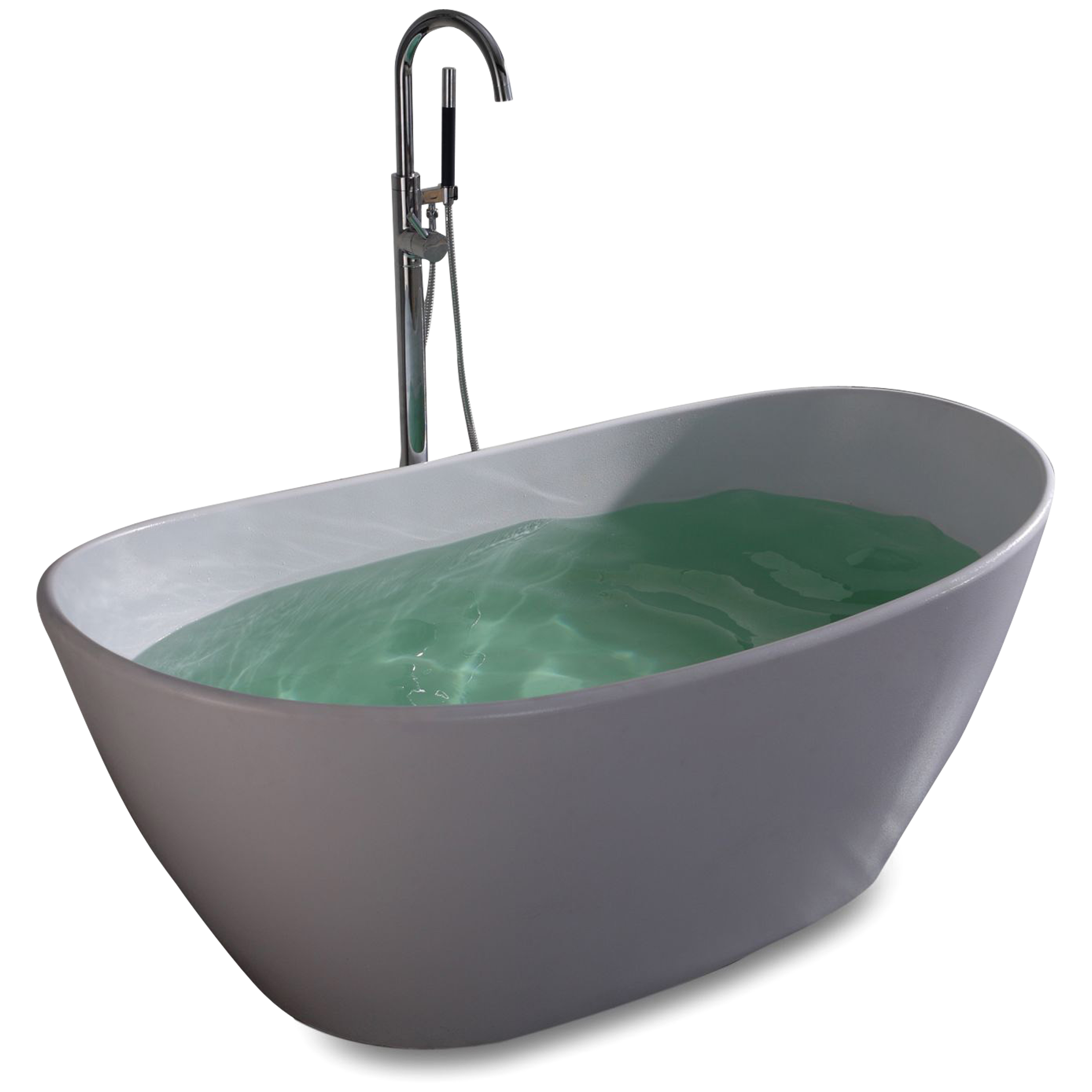 The Farrah soaker bath was designed with classical symmetry in mind with a nod to transitional style.