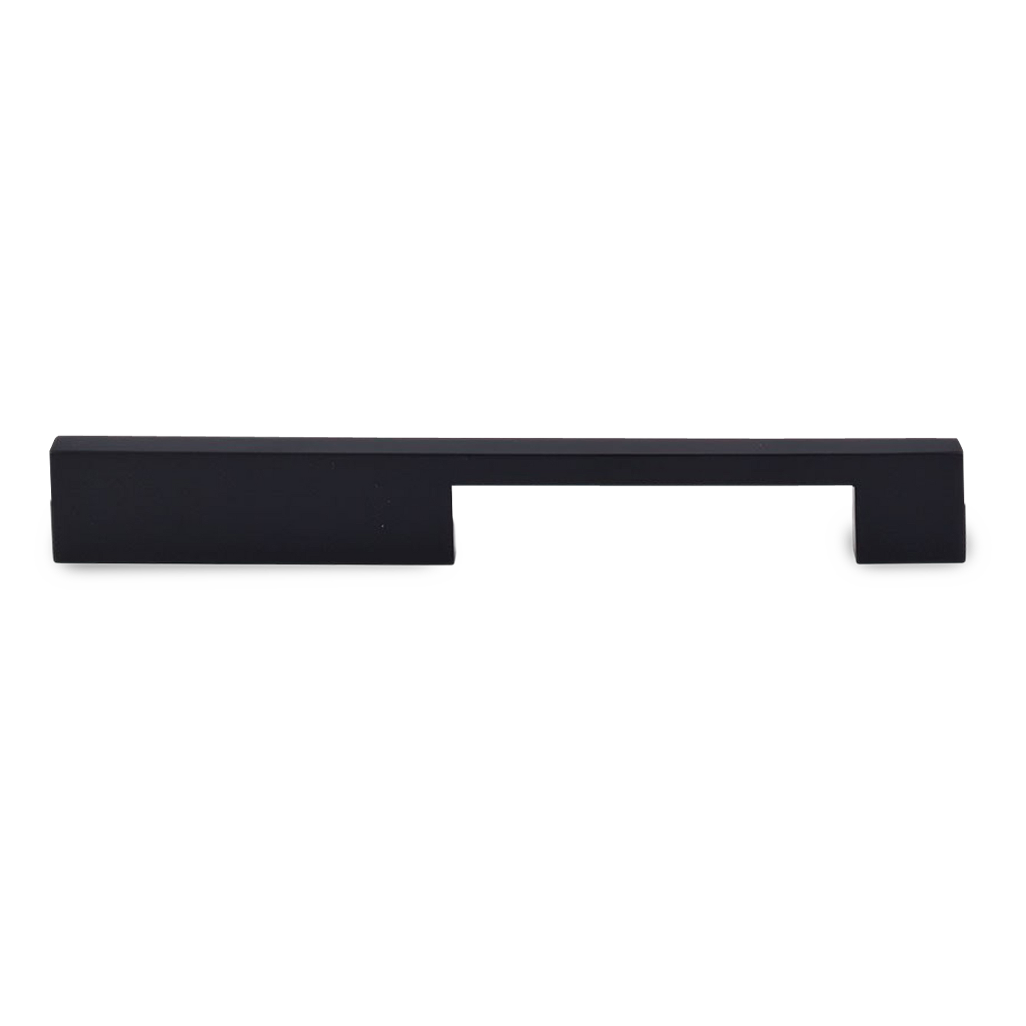 A funky black pull with a rectangular cut out handle for a contemporary look and feel.