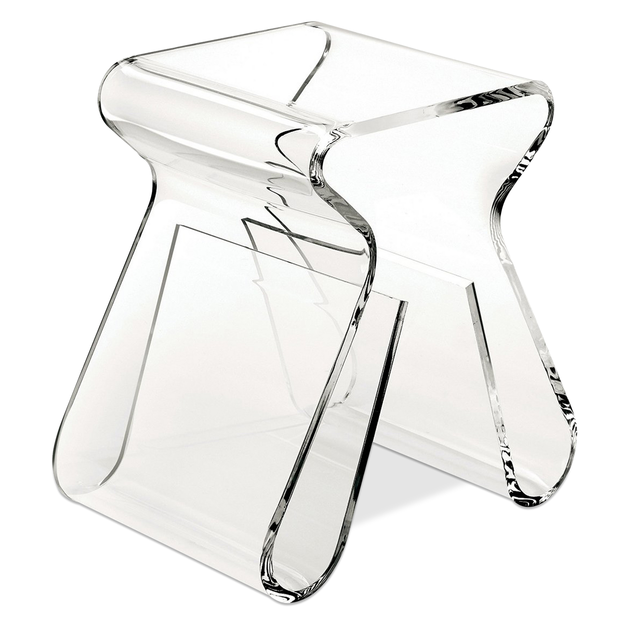 A uniquely designed stool with curves that form a beautiful décor piece.