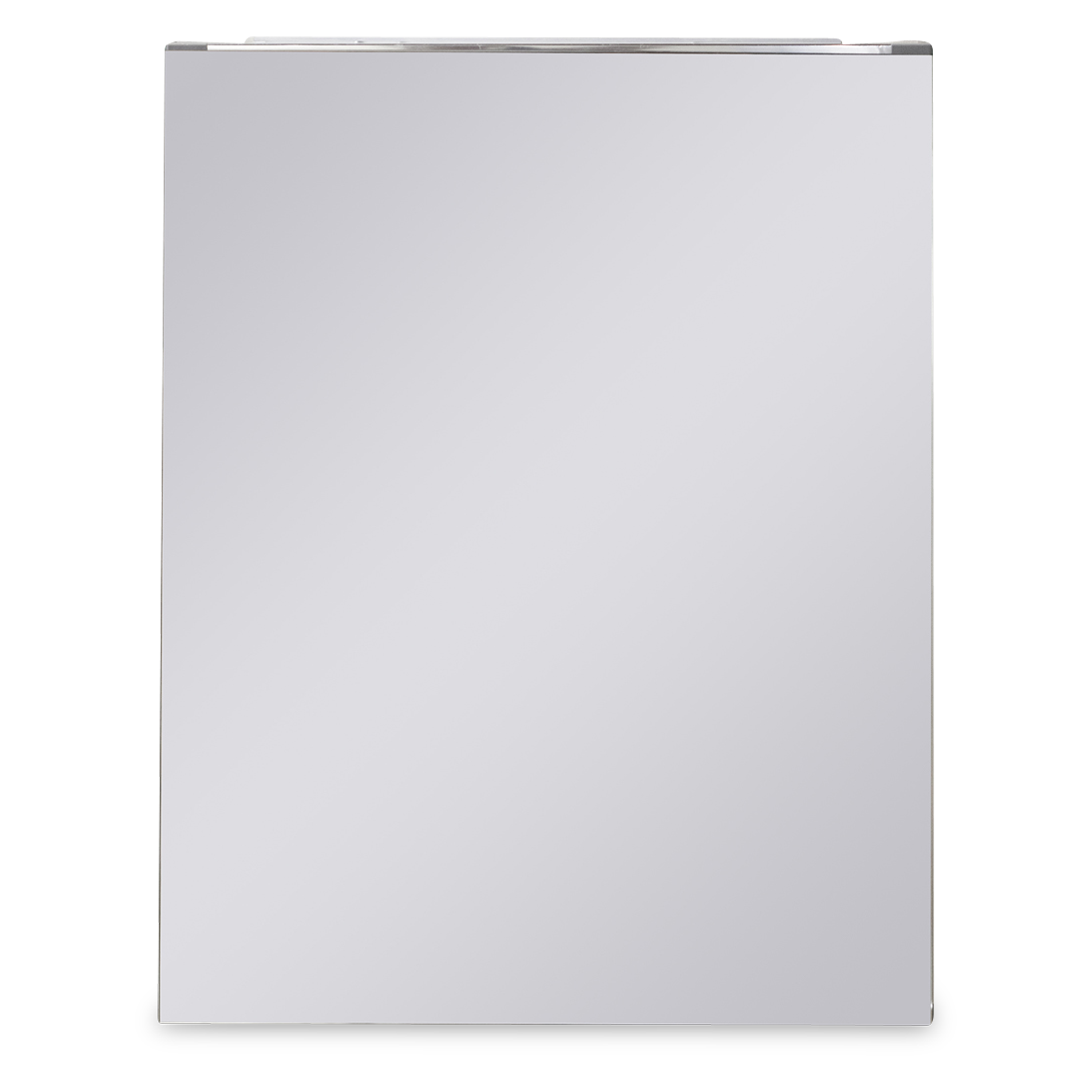 Simple modern mirrored cabinet with hidden storage.