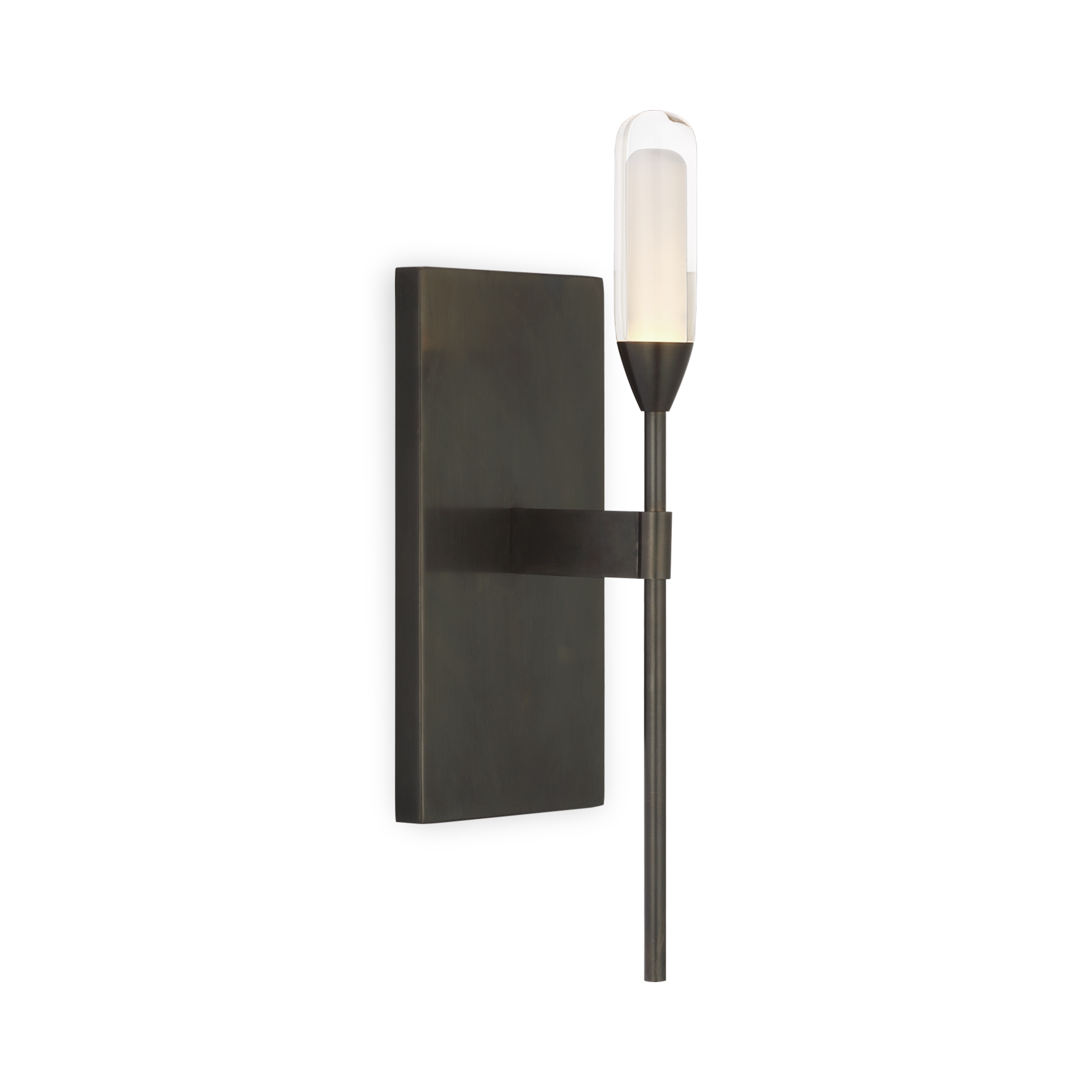 The Overture Medium Sconce blends form with function in a uniquely appropriate way making a piece that is inherently recognizable.