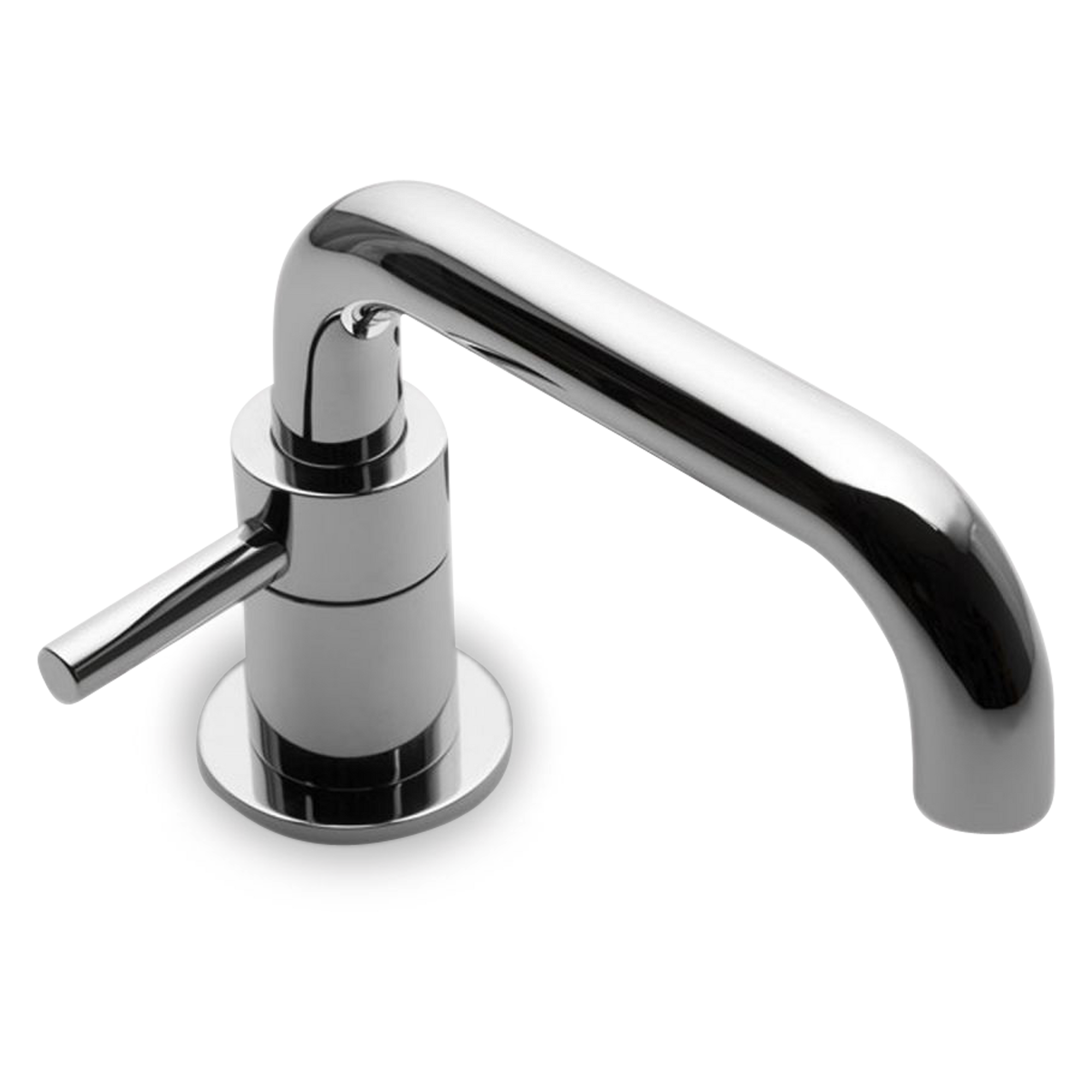 A contemporary faucet with single-lever operation.