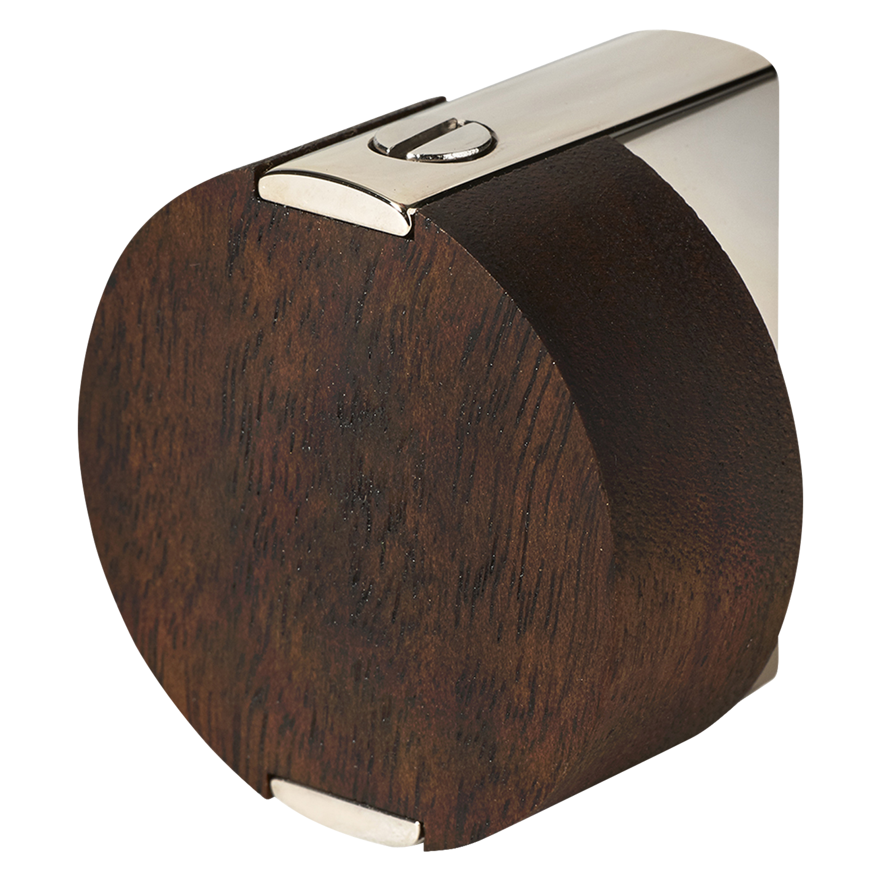 At home in the mountains, by the sea or in an urban loft, Muir's solid walnut pairs with hand-finished solid brass to create a modern, casual effect recalling vintage modern artist