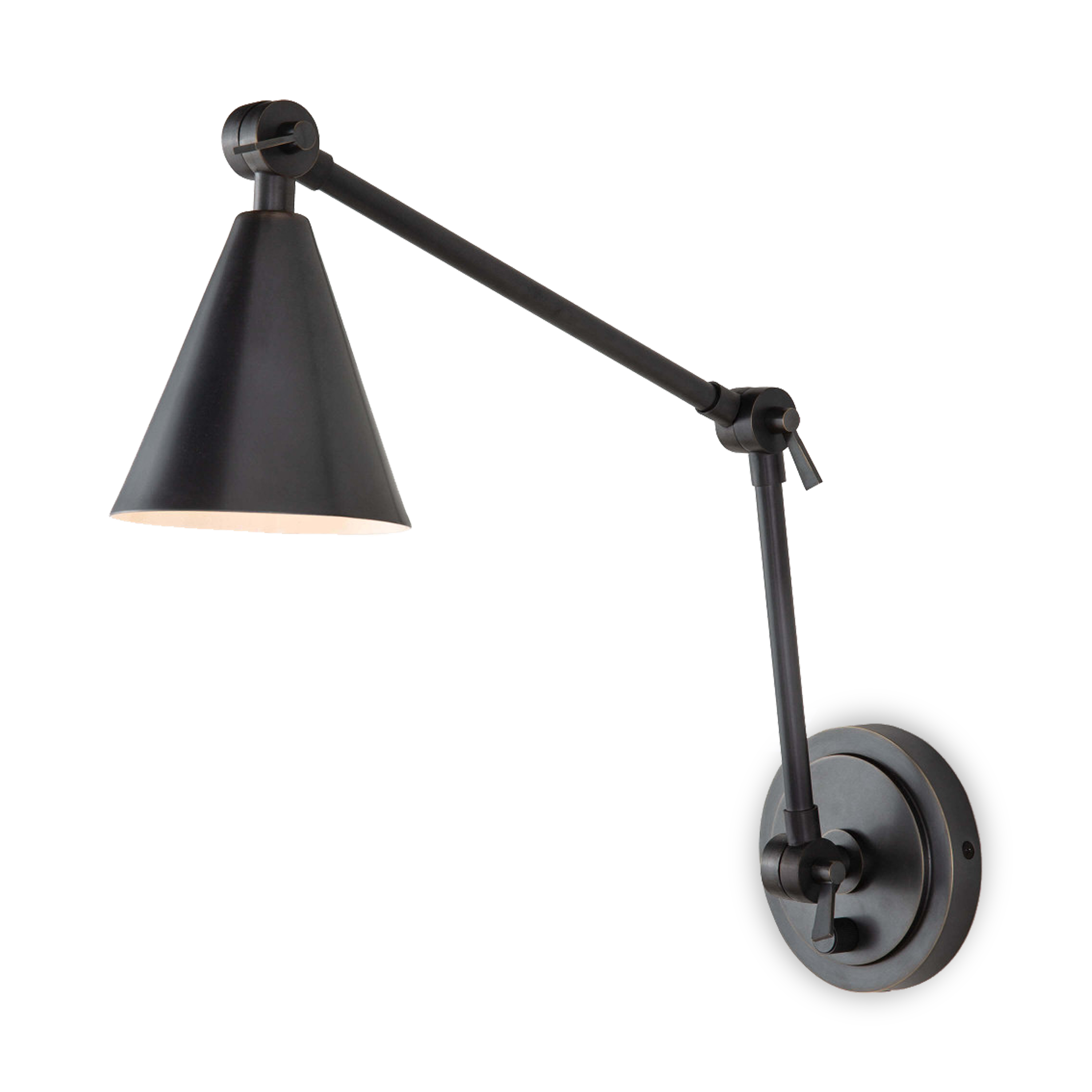 The dual adjustable arms make this a great sconce for bedrooms, kitchens, or a library.