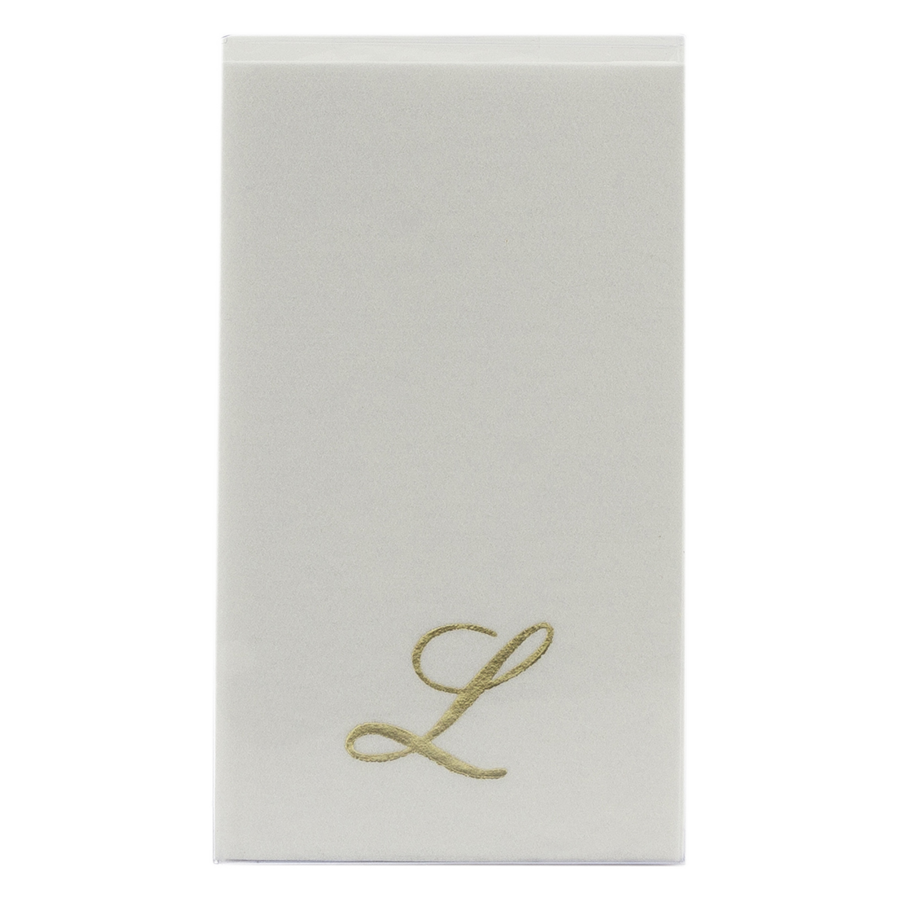 Customized guest towels that are made of paper but feel like fabric.