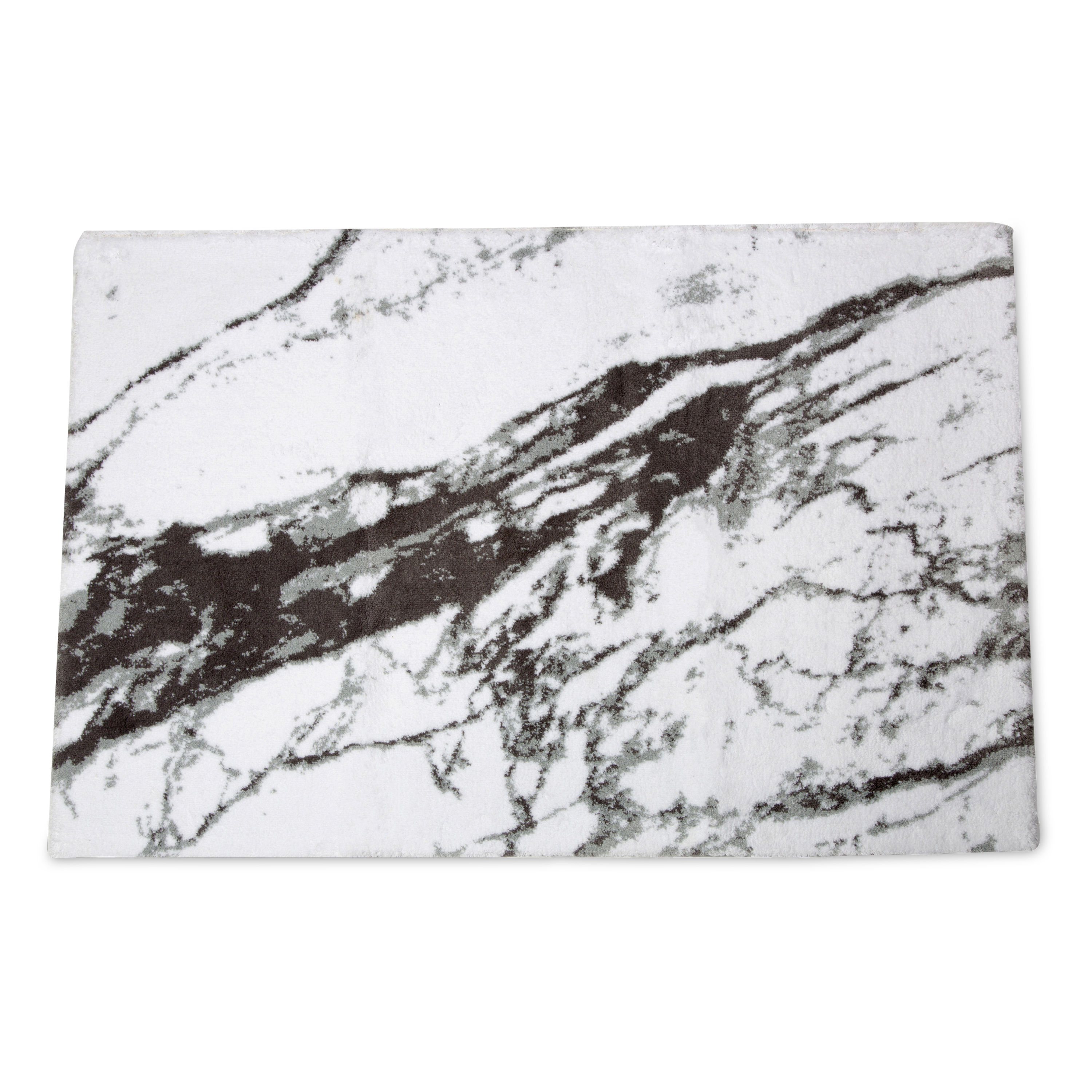 This 100% cotton bath rug has a marble motif design for a little bit of extra texture and comfort underfoot.