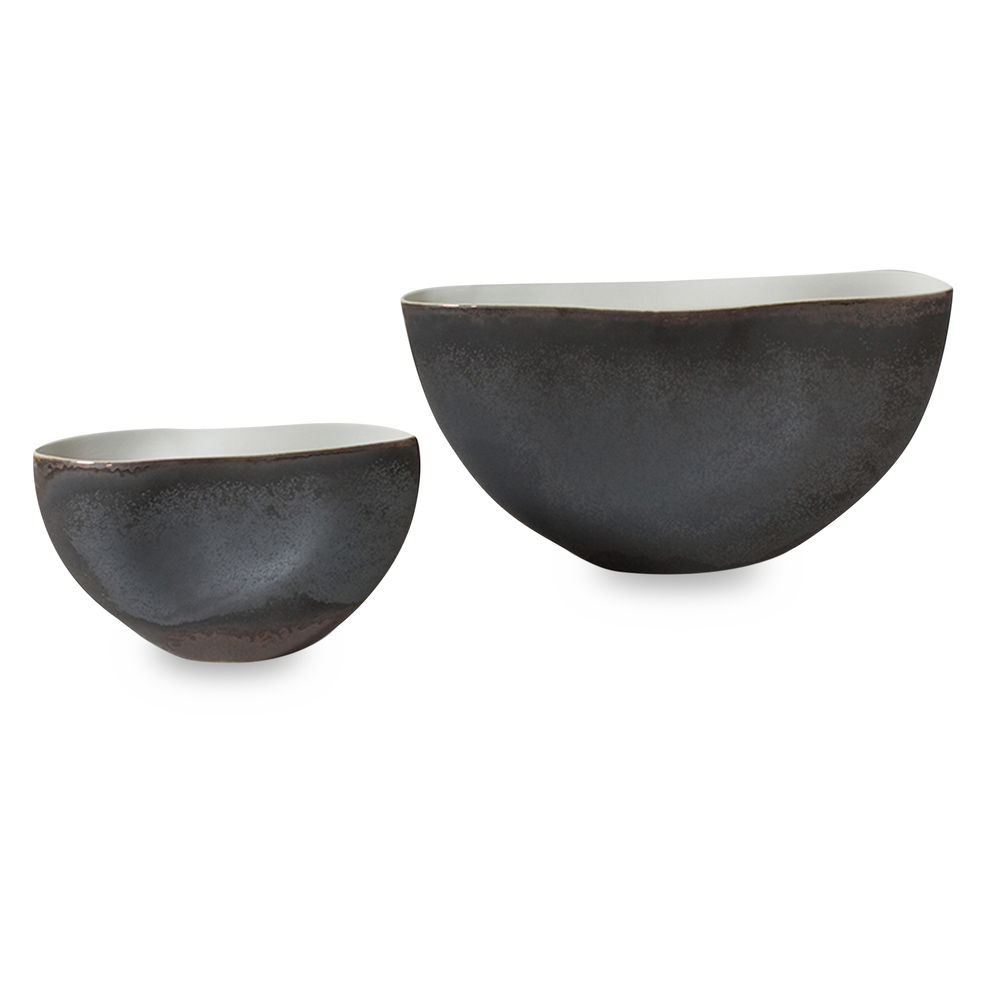 A highly reactive Raku-like glaze on porcelain.