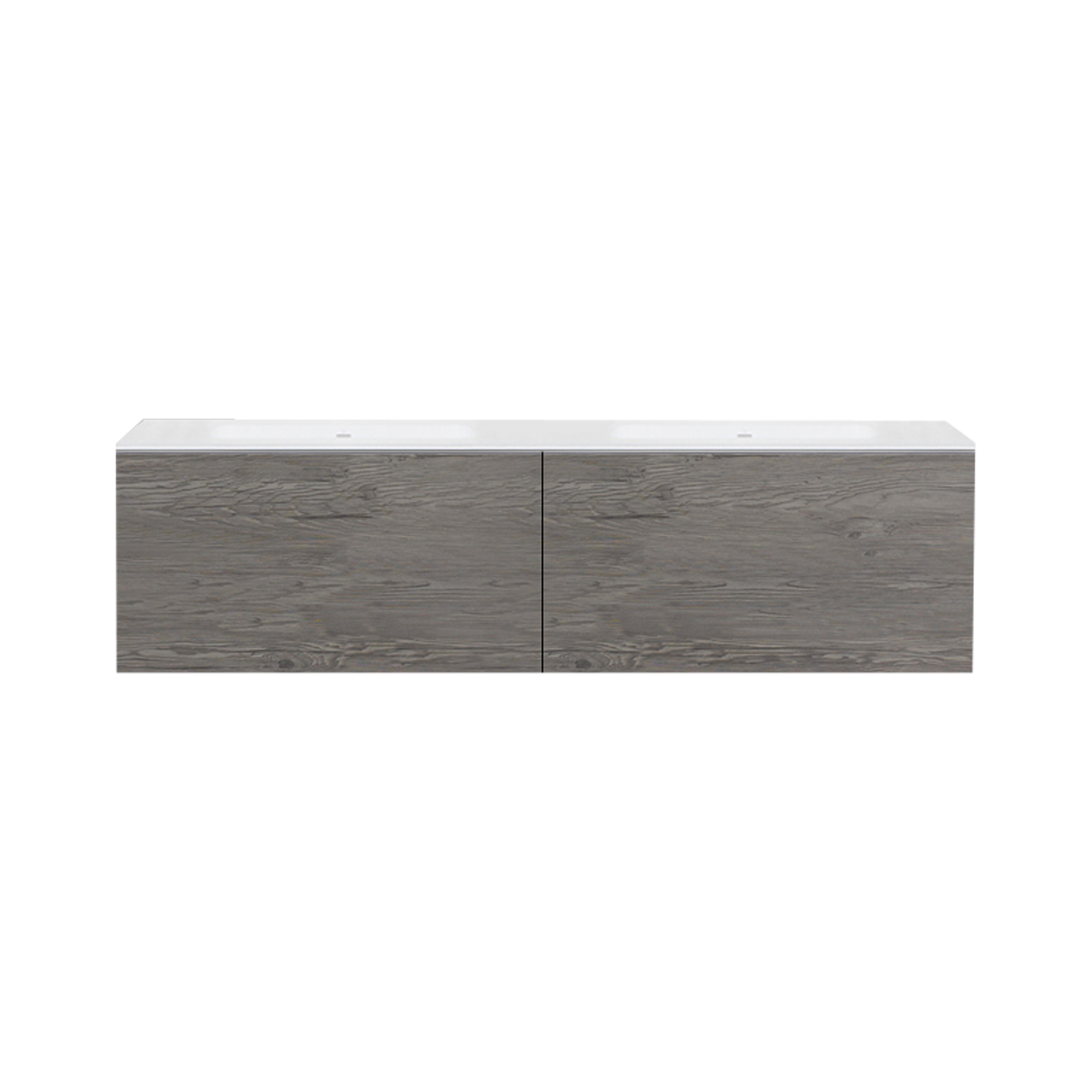 VANITY: The 51 Full Series 1800 Vanity is wall-mounted with two deep drawers and slim drawer inserts.
