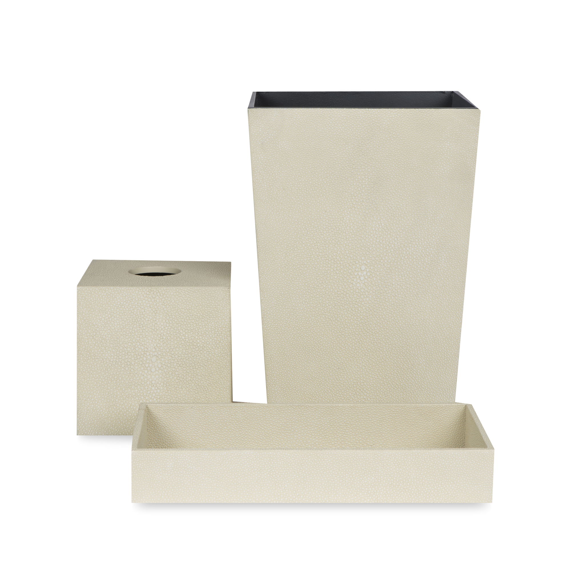 Add refined style to your bathroom with our Bristol Shagreen Collection in Ivory.