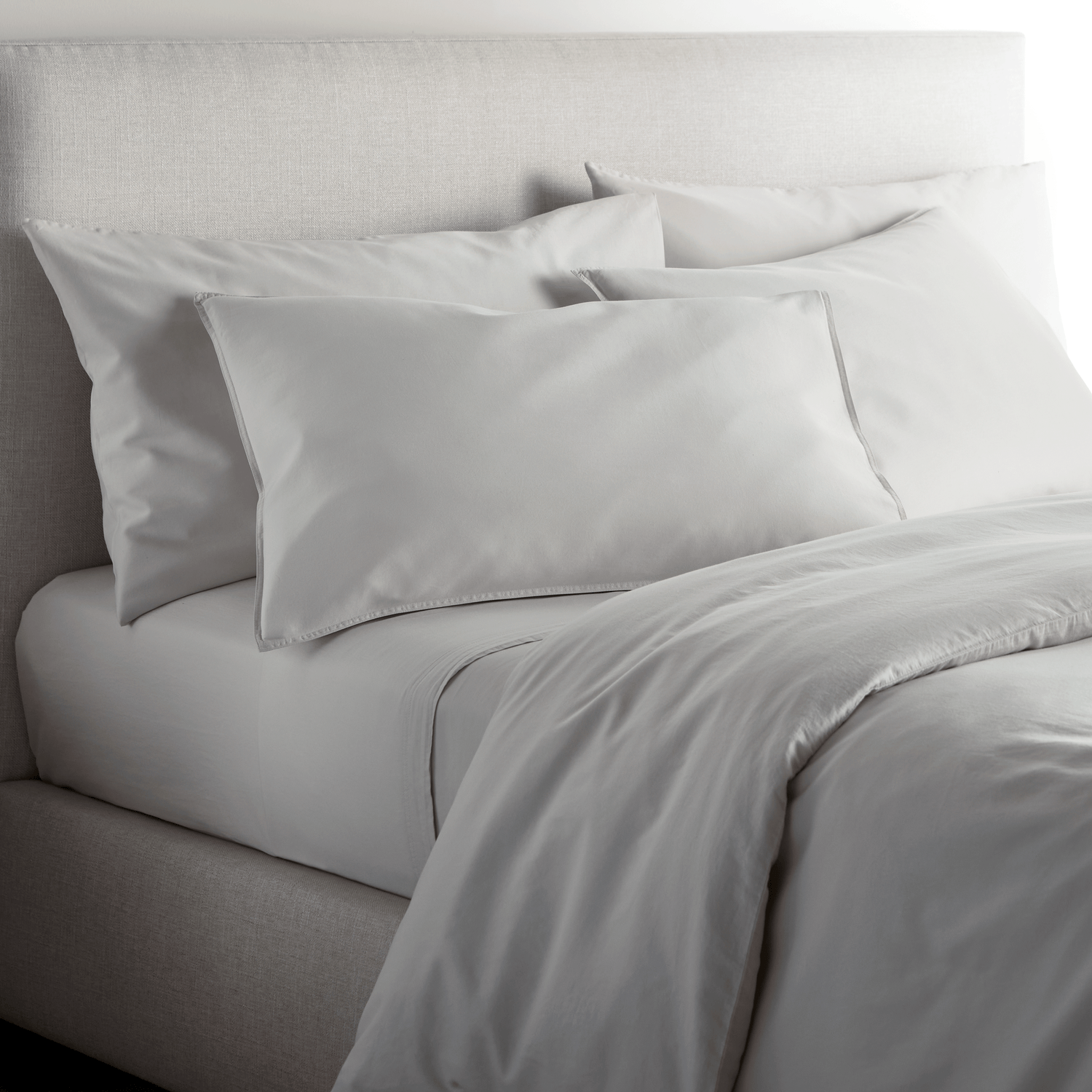 Produced in Portugal exclusively for Elte, The Stonewashed Sateen Collection is crafted using long-staple cotton that has been stonewashed, which results in a luxuriously soft text