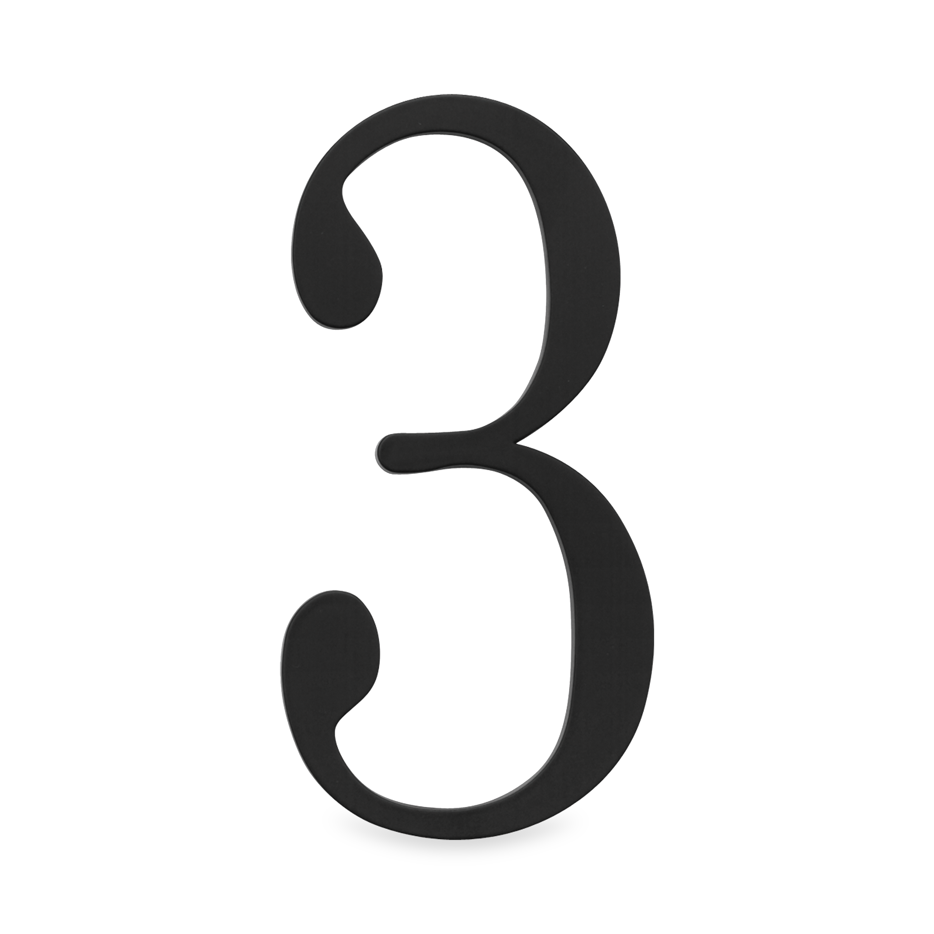 A seamless black house number written in a traditional font.